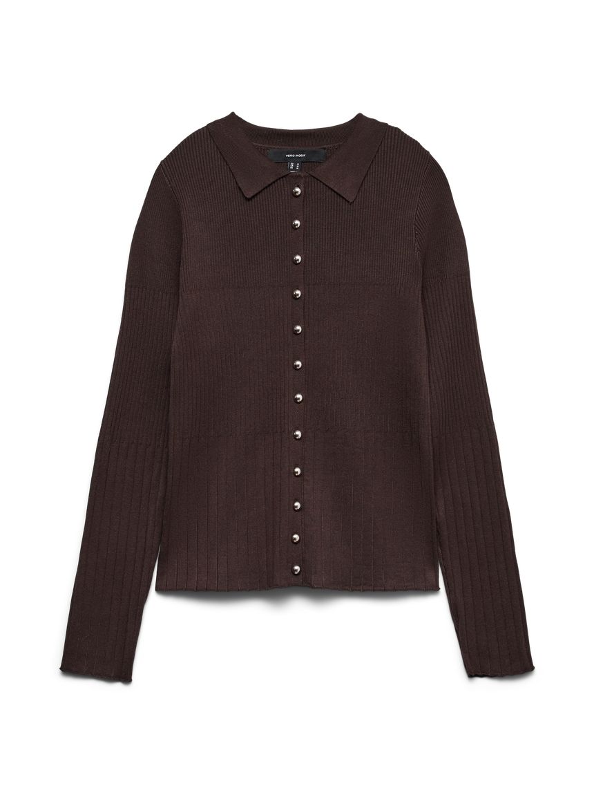 Pull a costine con colletto e bottoni Vero Moda