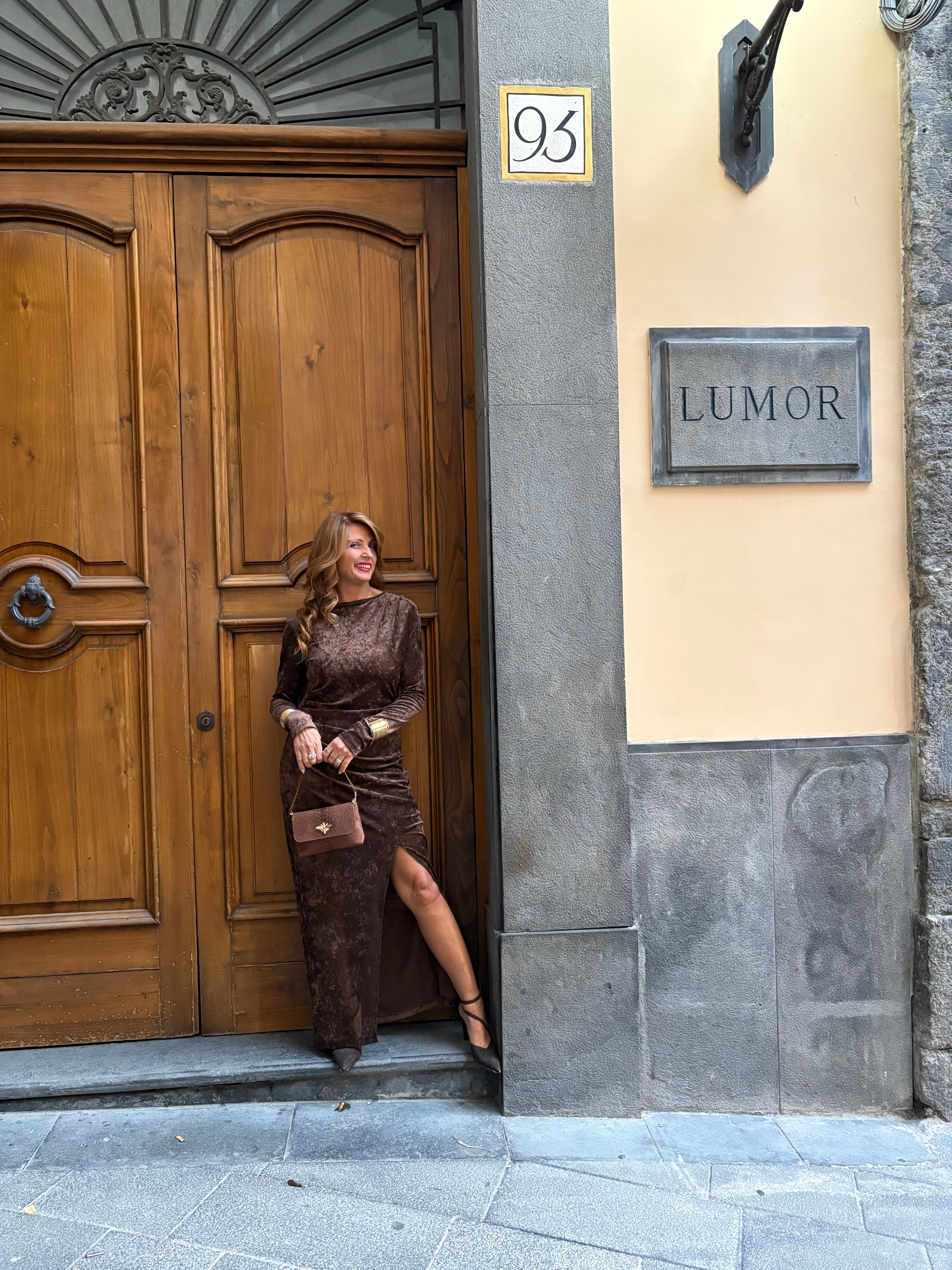 Abito lungo con polsini metallici Imperial