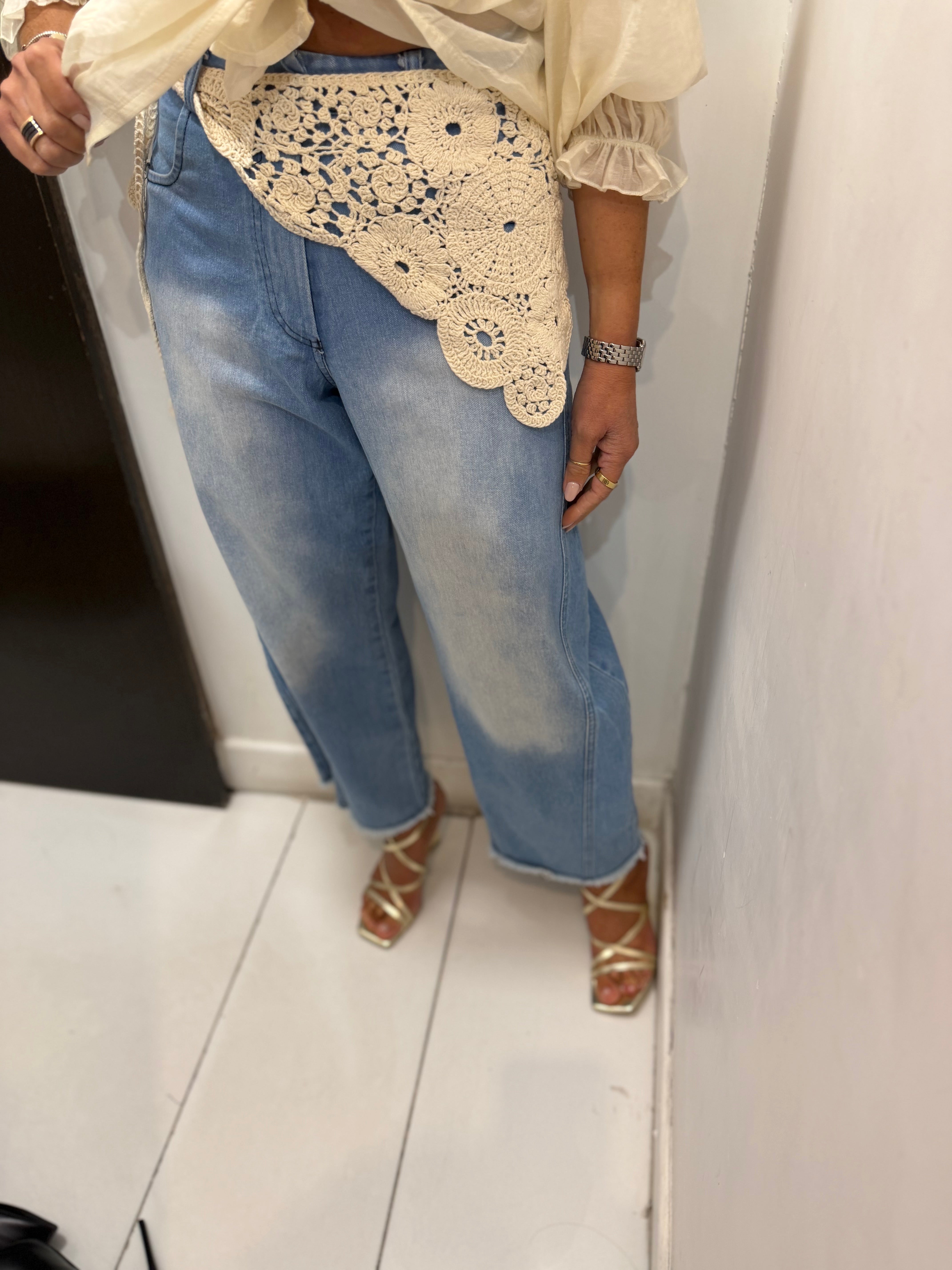 Jeans con bandana crochet Emisphere