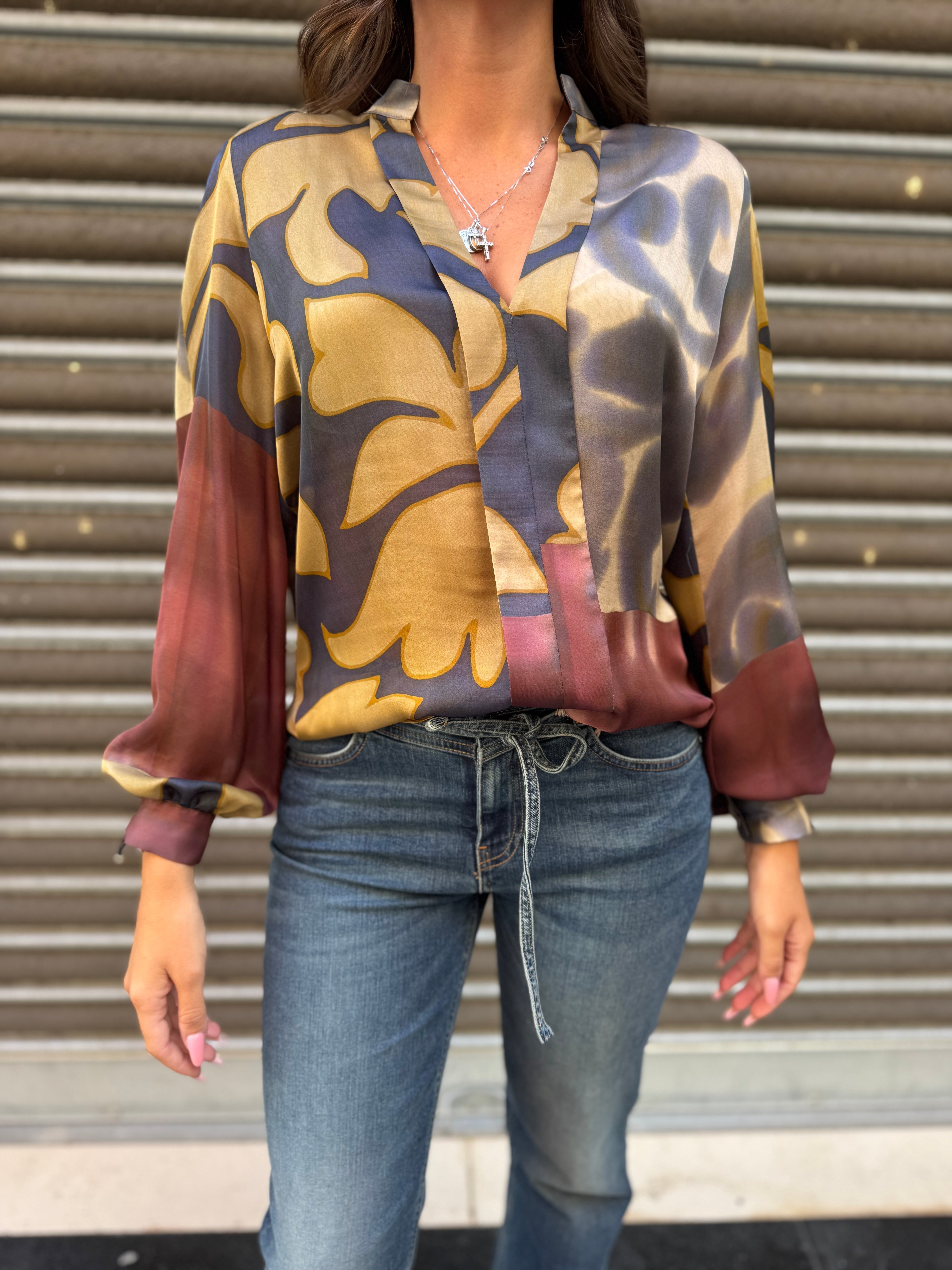 Blusa con doppio fintone e pistagna Hanita