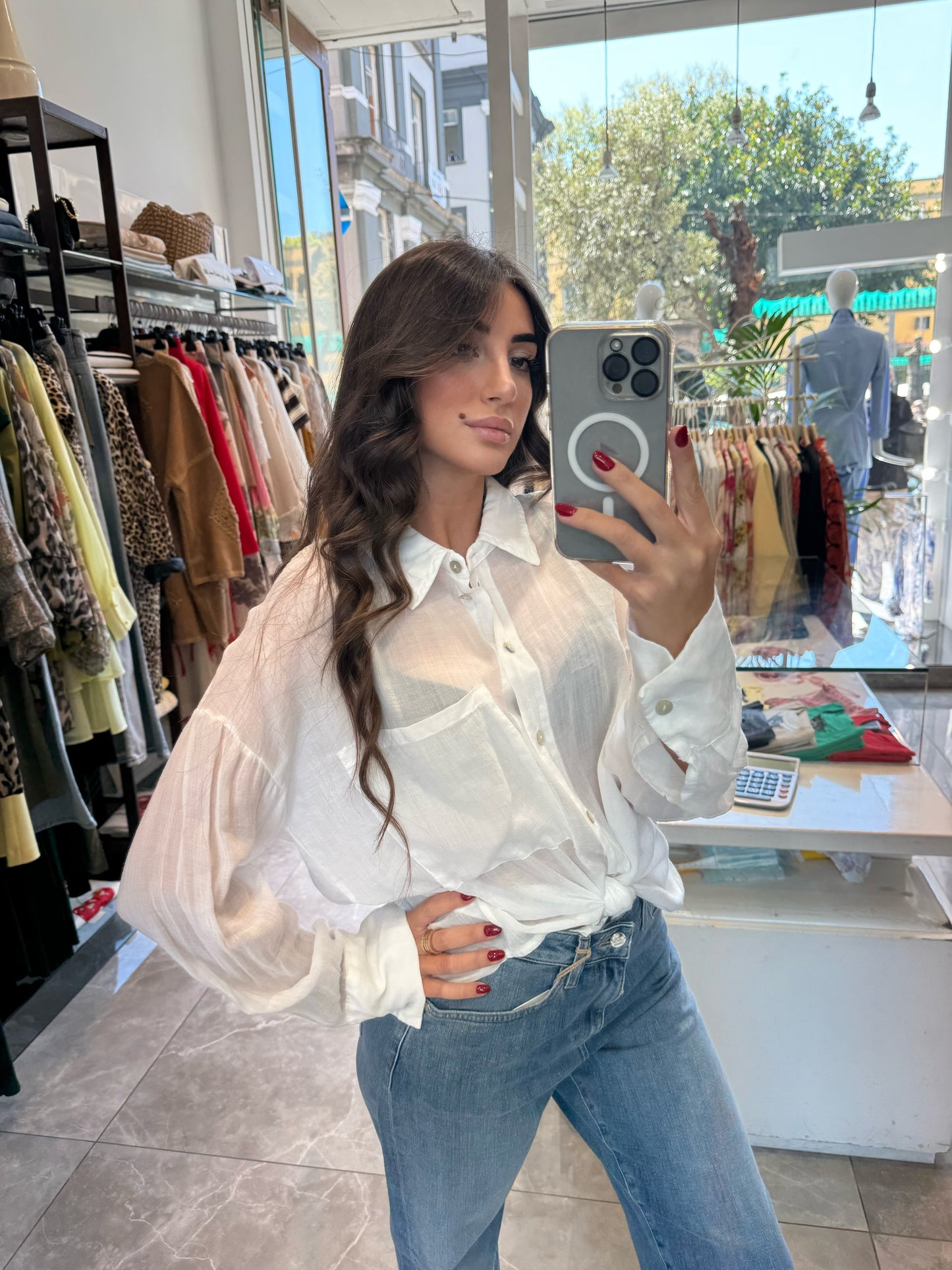 Camicia Barbados in lino basic Emisphere