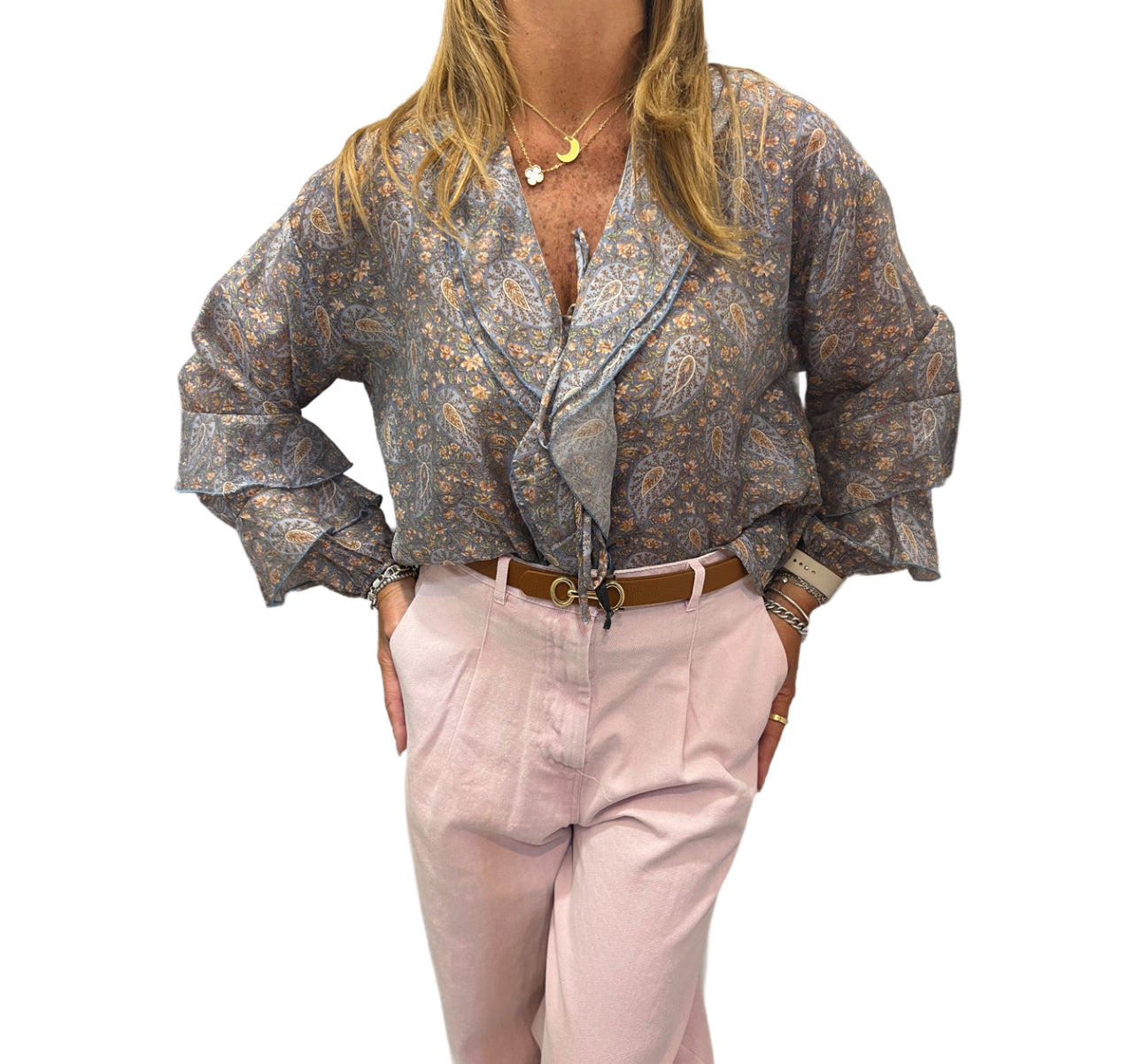 Camicia con rush fantasia provenzale Bogotà