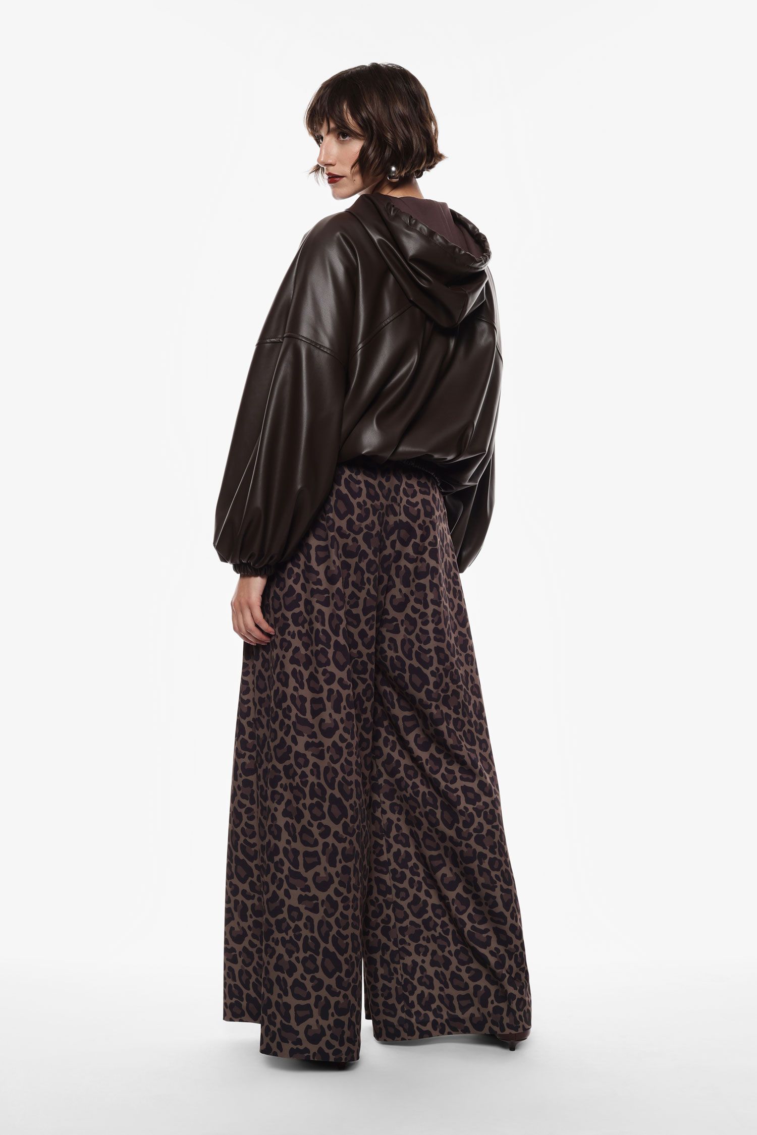 Pantaloni ampi vita alta stampati Imperial