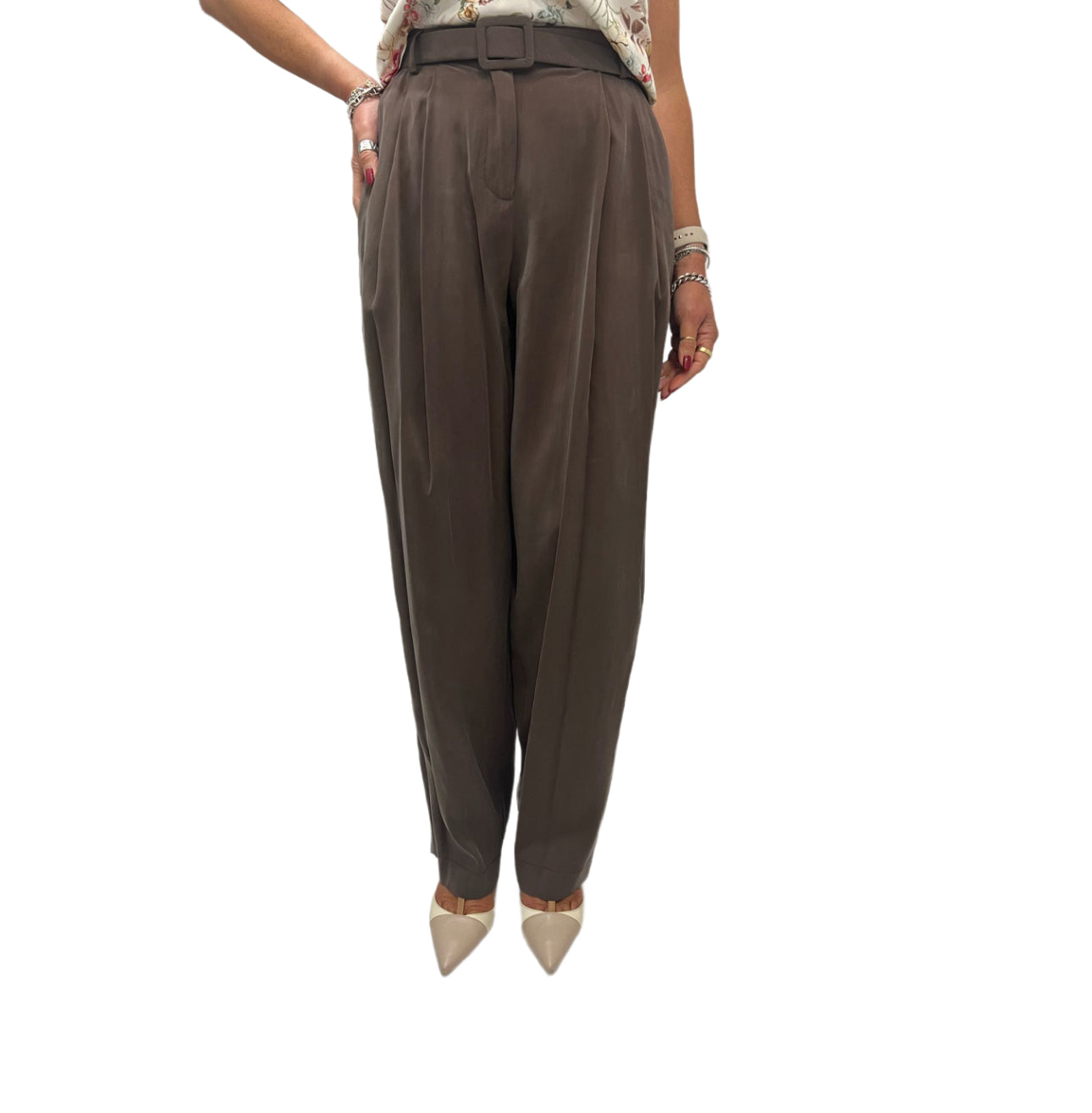 Pantaloni a vita alta con cintura Imperial