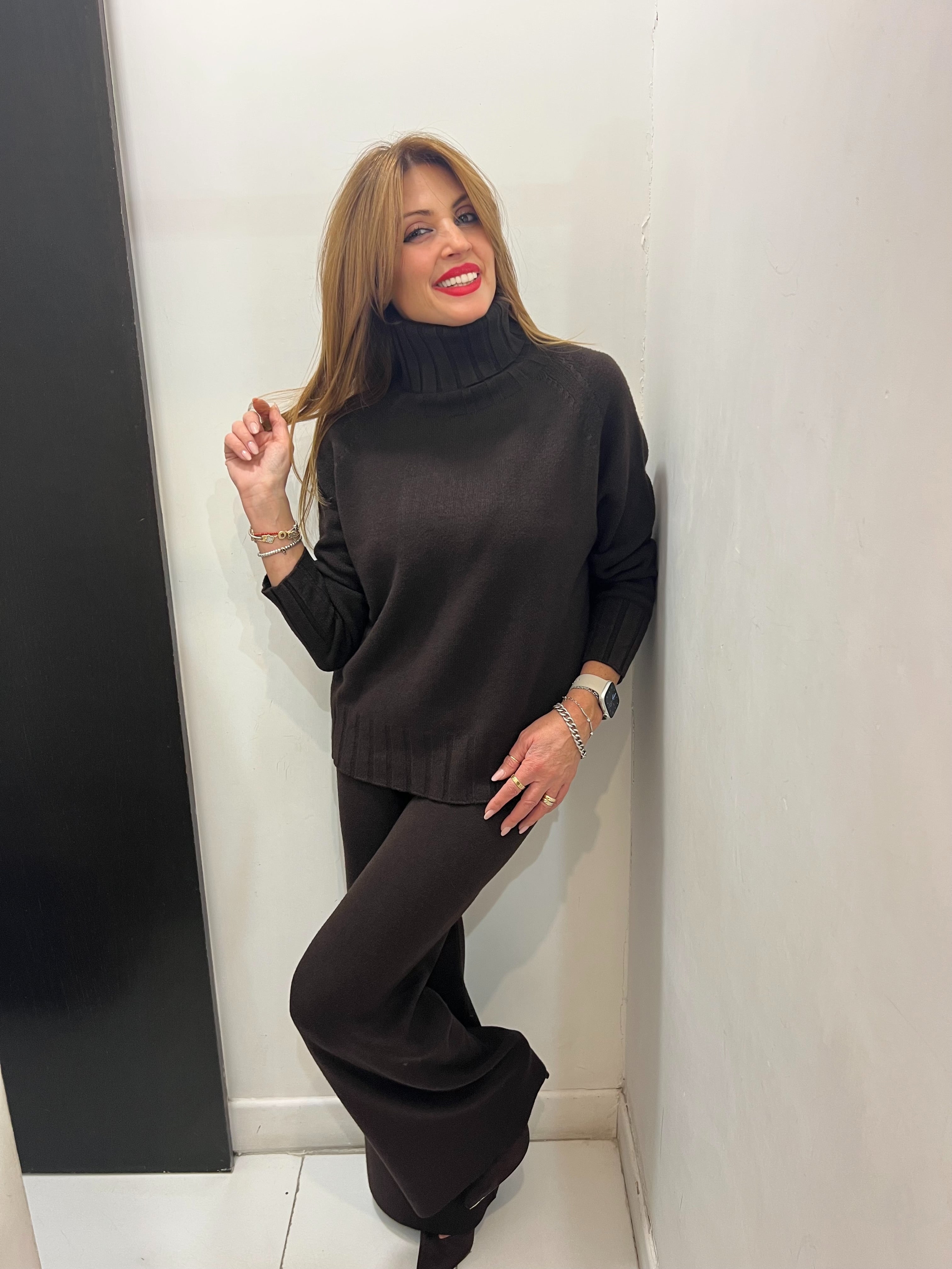 Coordinato in maglia collo alto Angela Davis