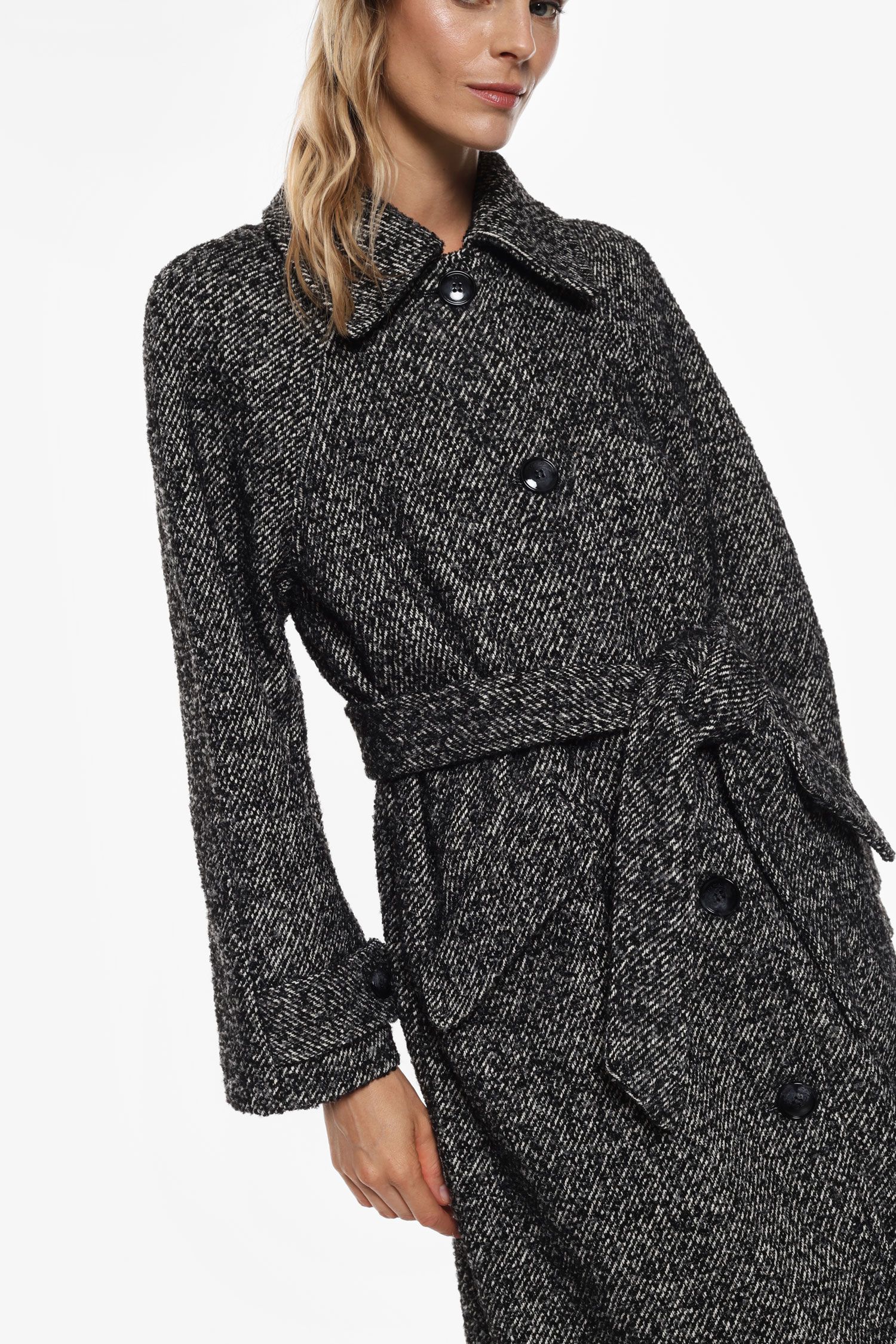 Cappotto con bottoni e cintura Imperial