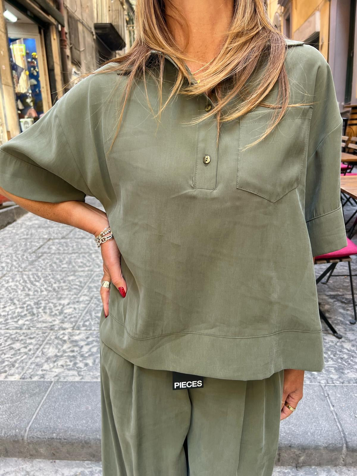 Camicia a maniche corte con tasca Imperial