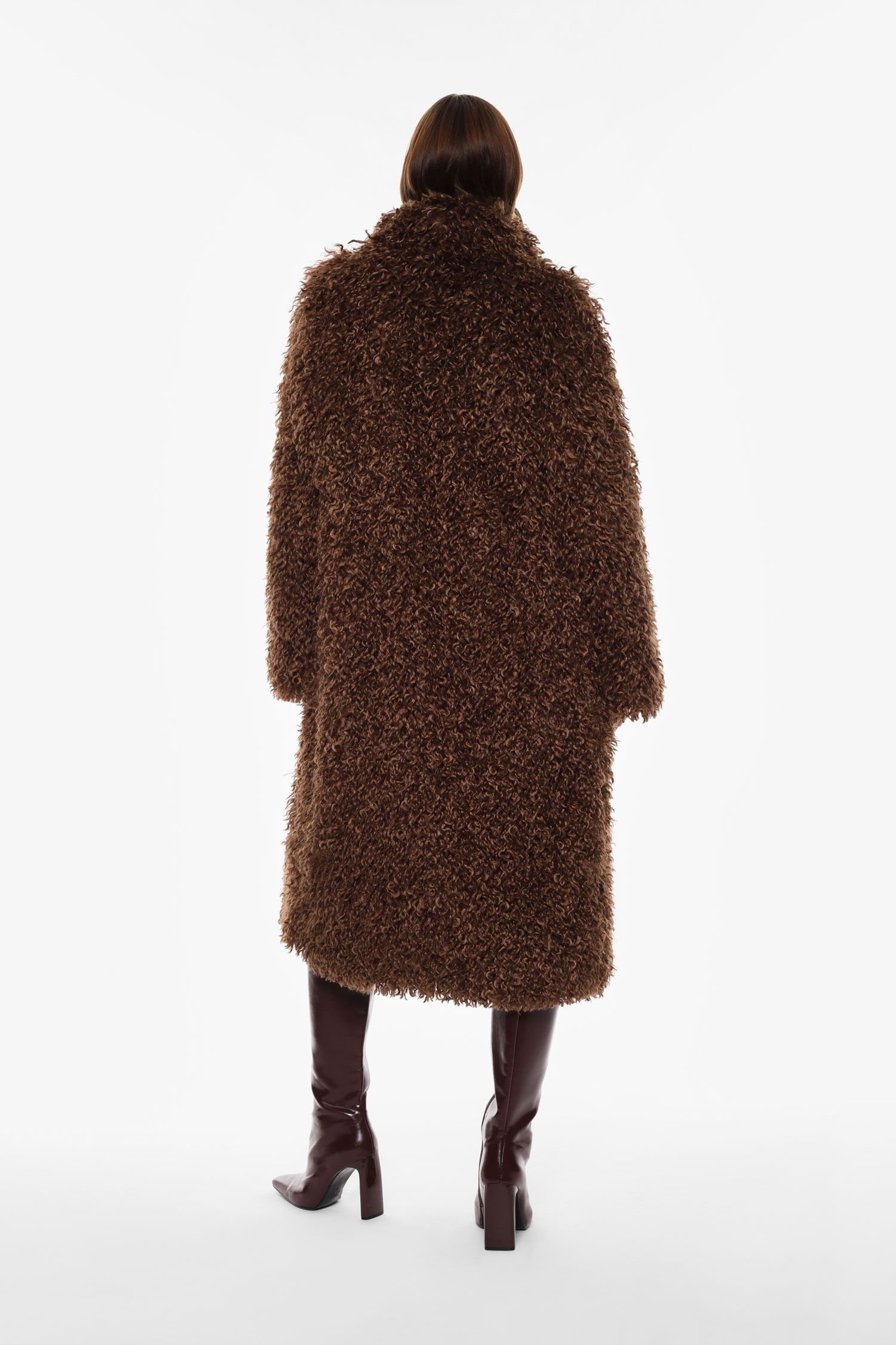 Cappotto lungo effetto riccio scollo ampio Imperial