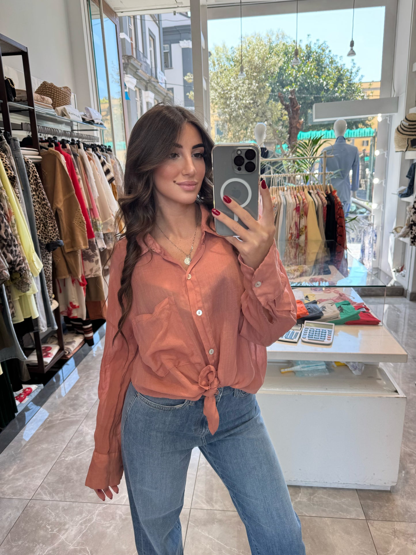 Camicia Barbados in lino basic Emisphere