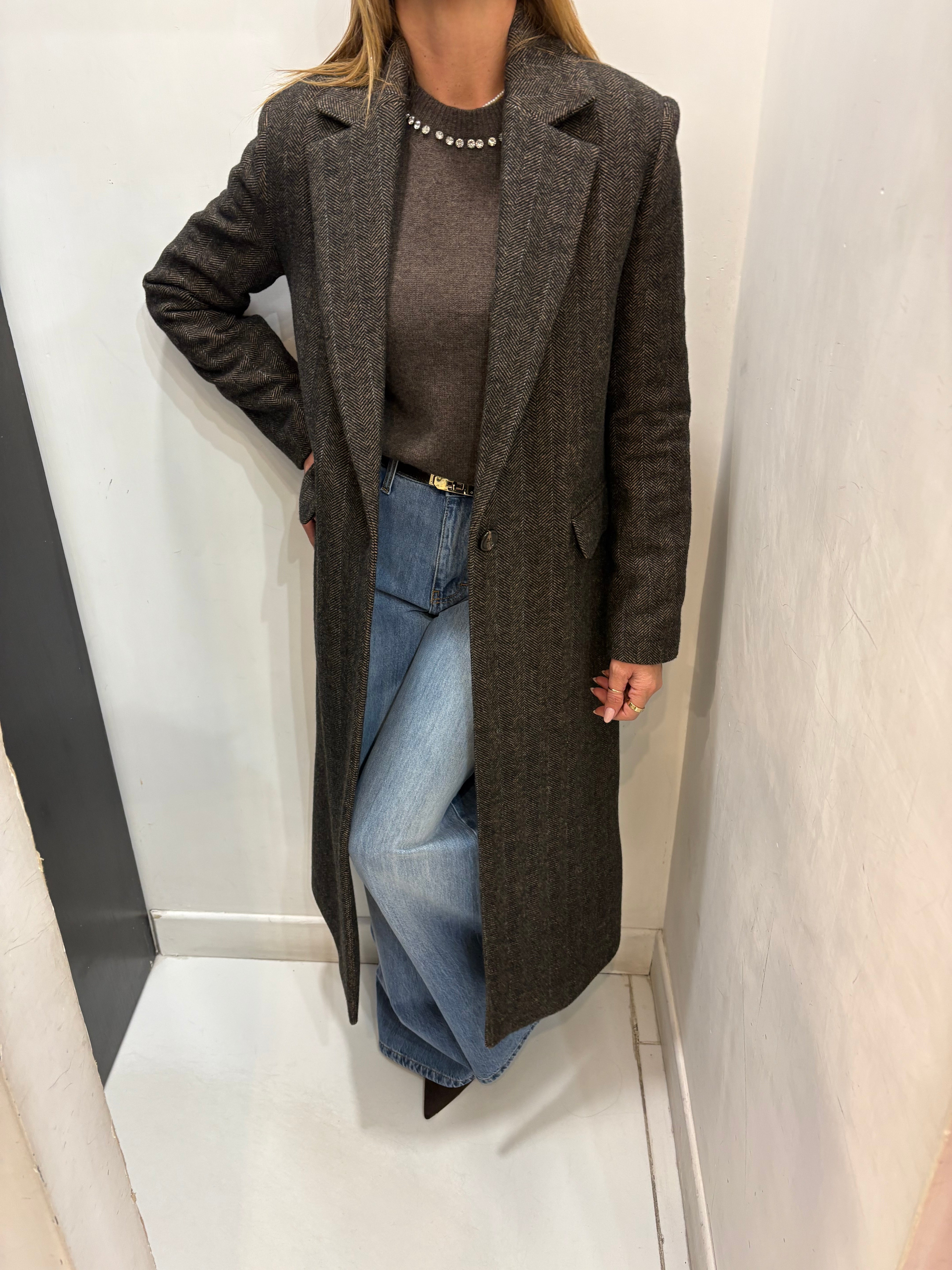 Cappotto spigato stile uomo Hanita