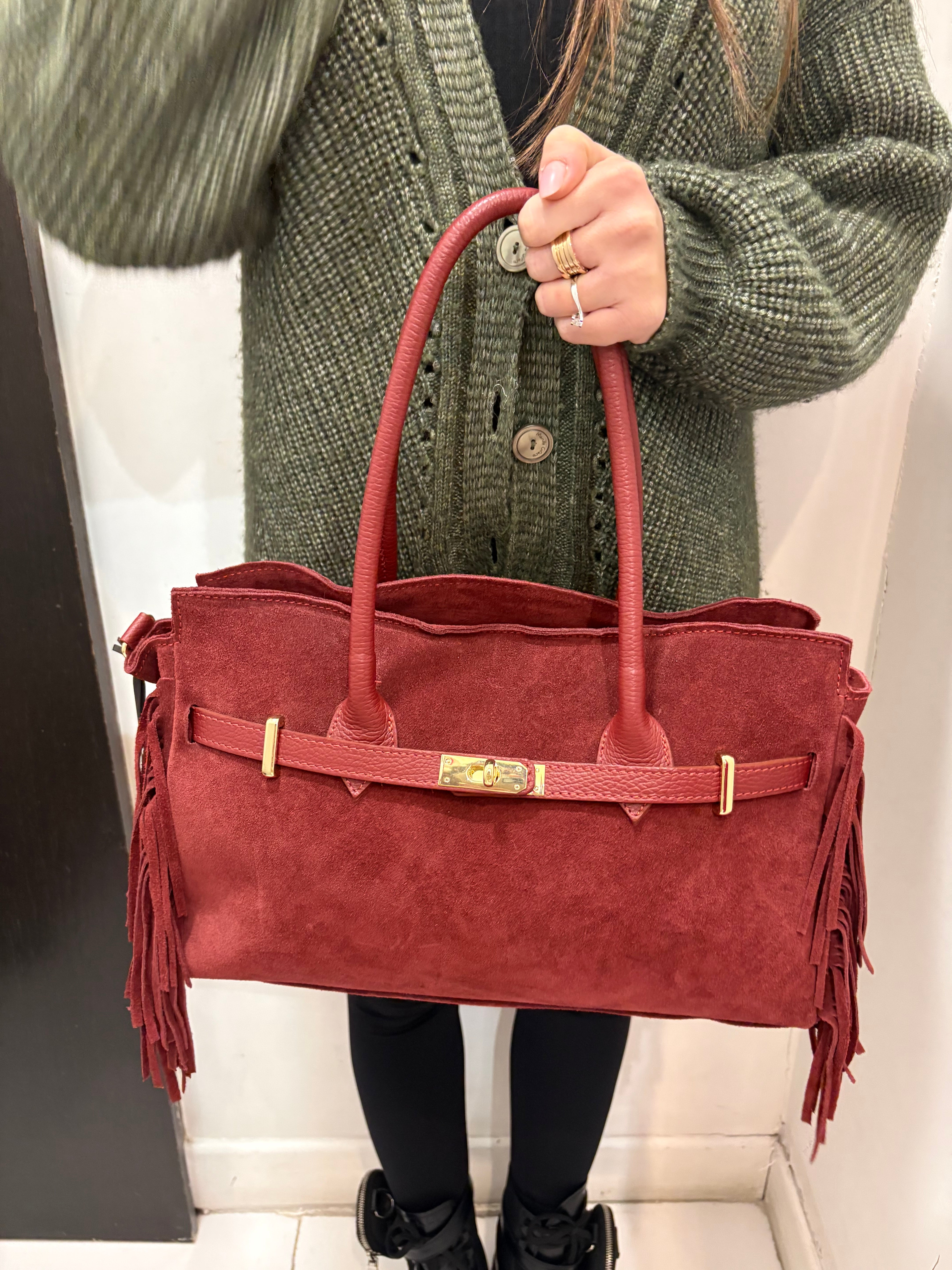 Borsa shopper in camoscio Emisphere