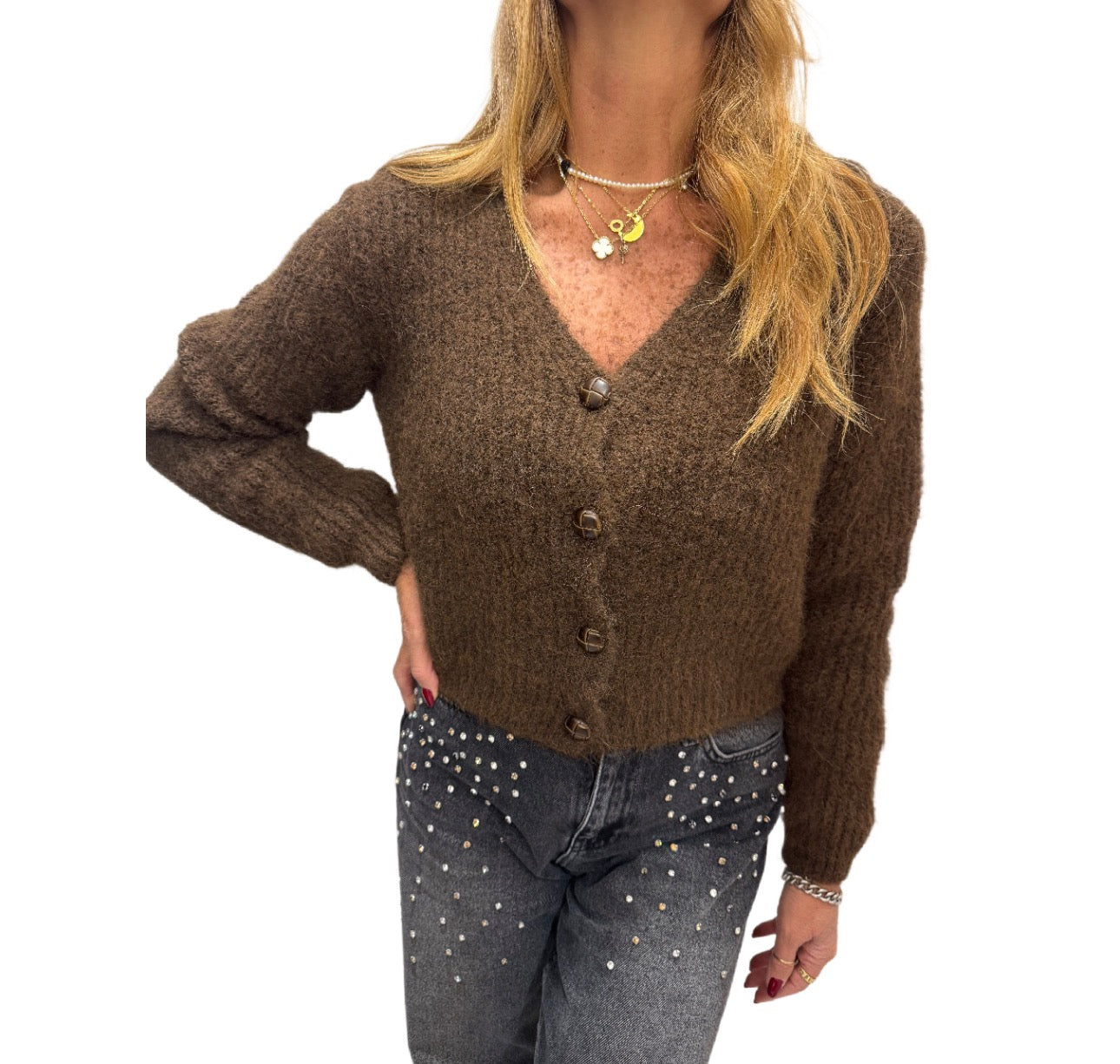 Cardigan morbido con bottoni Emisphere