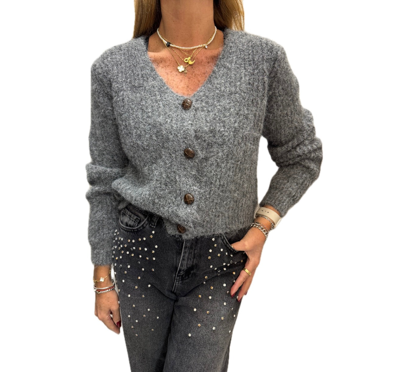 Cardigan morbido con bottoni Emisphere