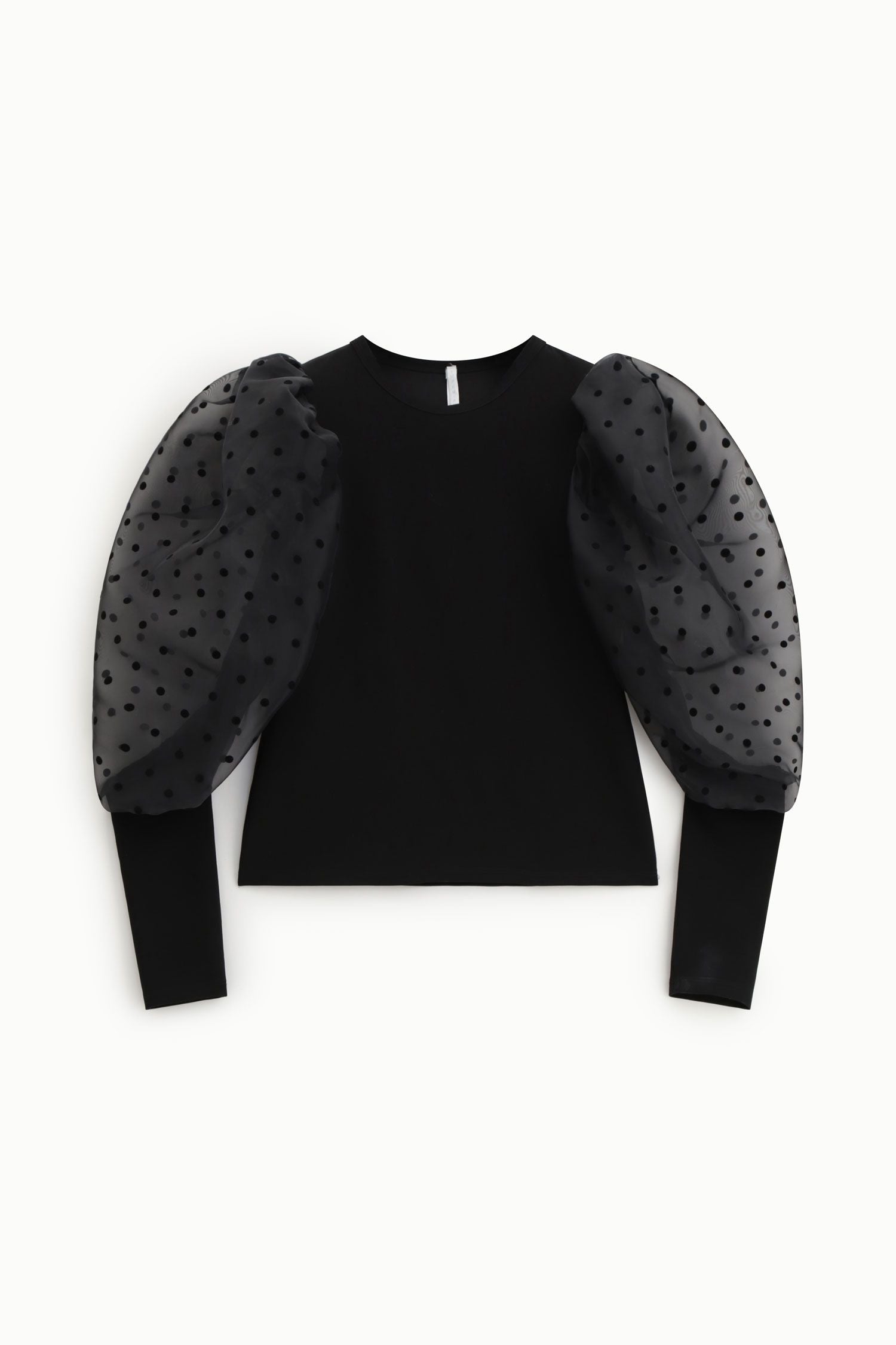 T-Shirt manica lunga con maniche a palloncino pois Imperial