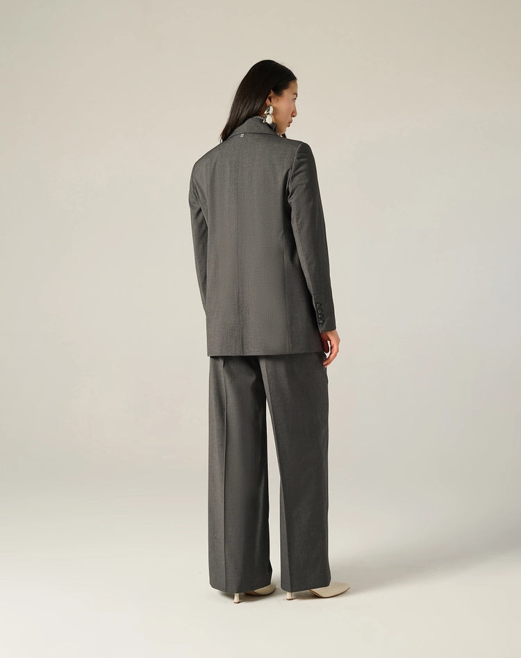 Pantalone palazzo in tessuto gessato Manila Grace