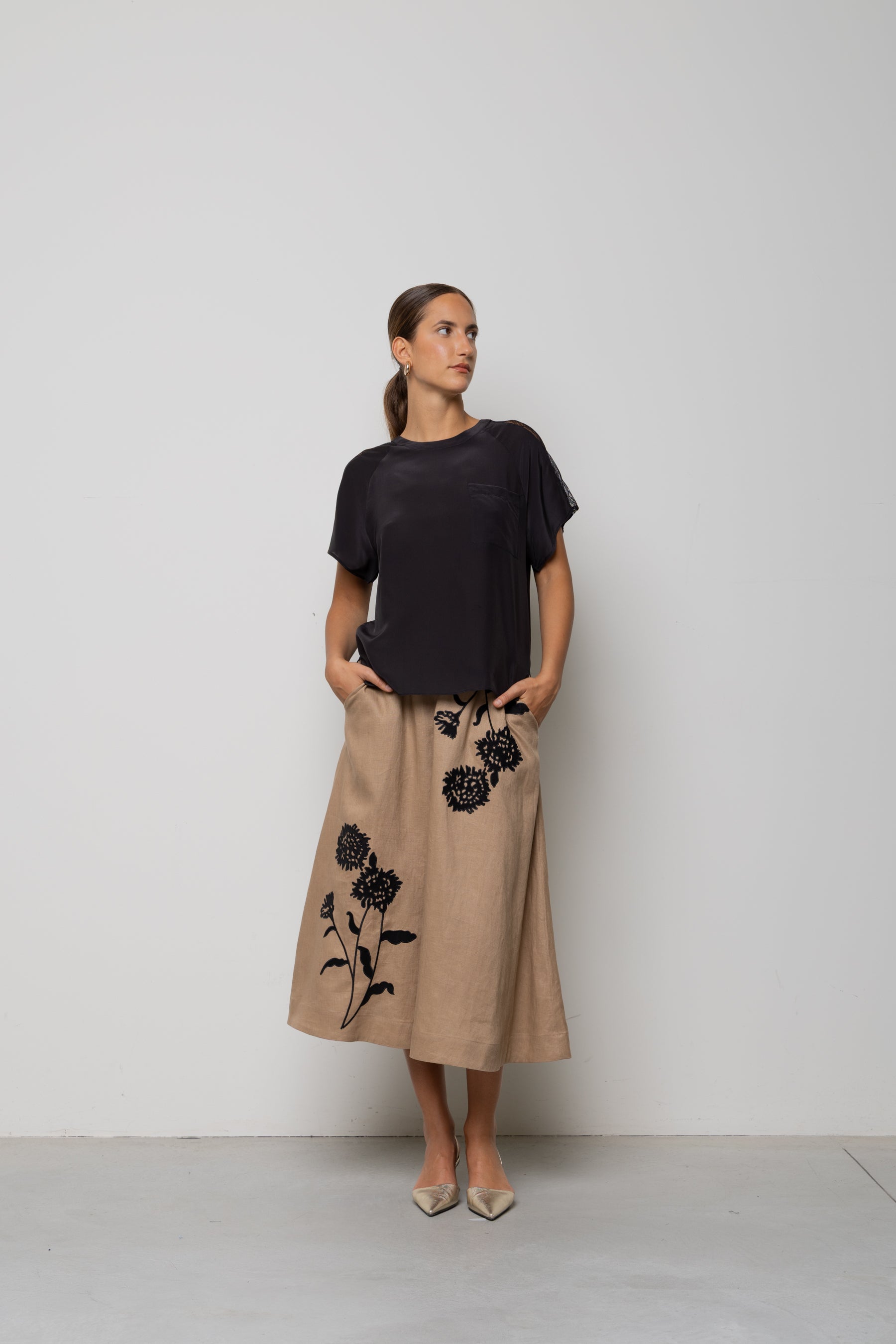 Blusa con inserti in pizzo Icona