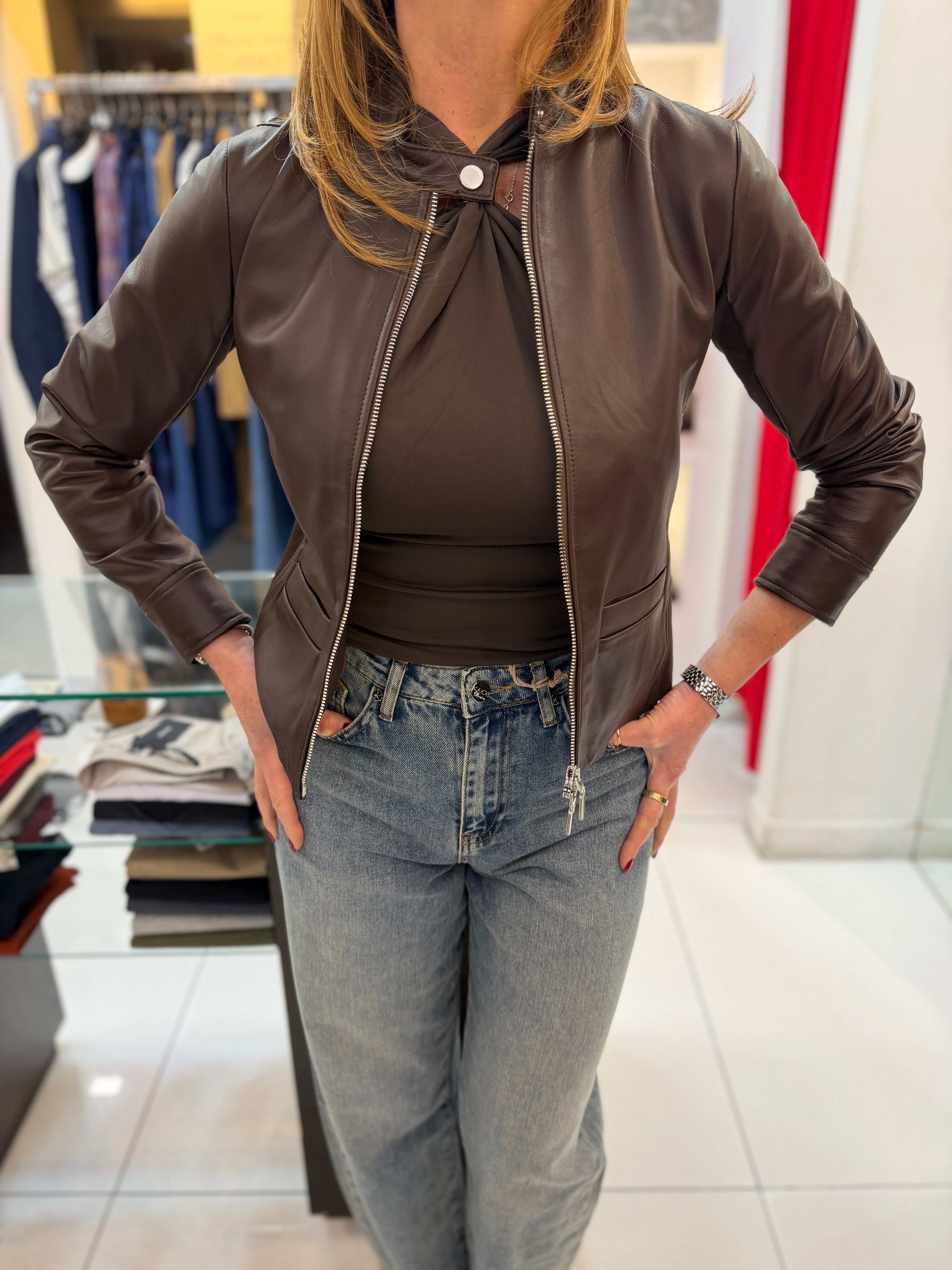 Giubbotto slim con zip Kaos Donna