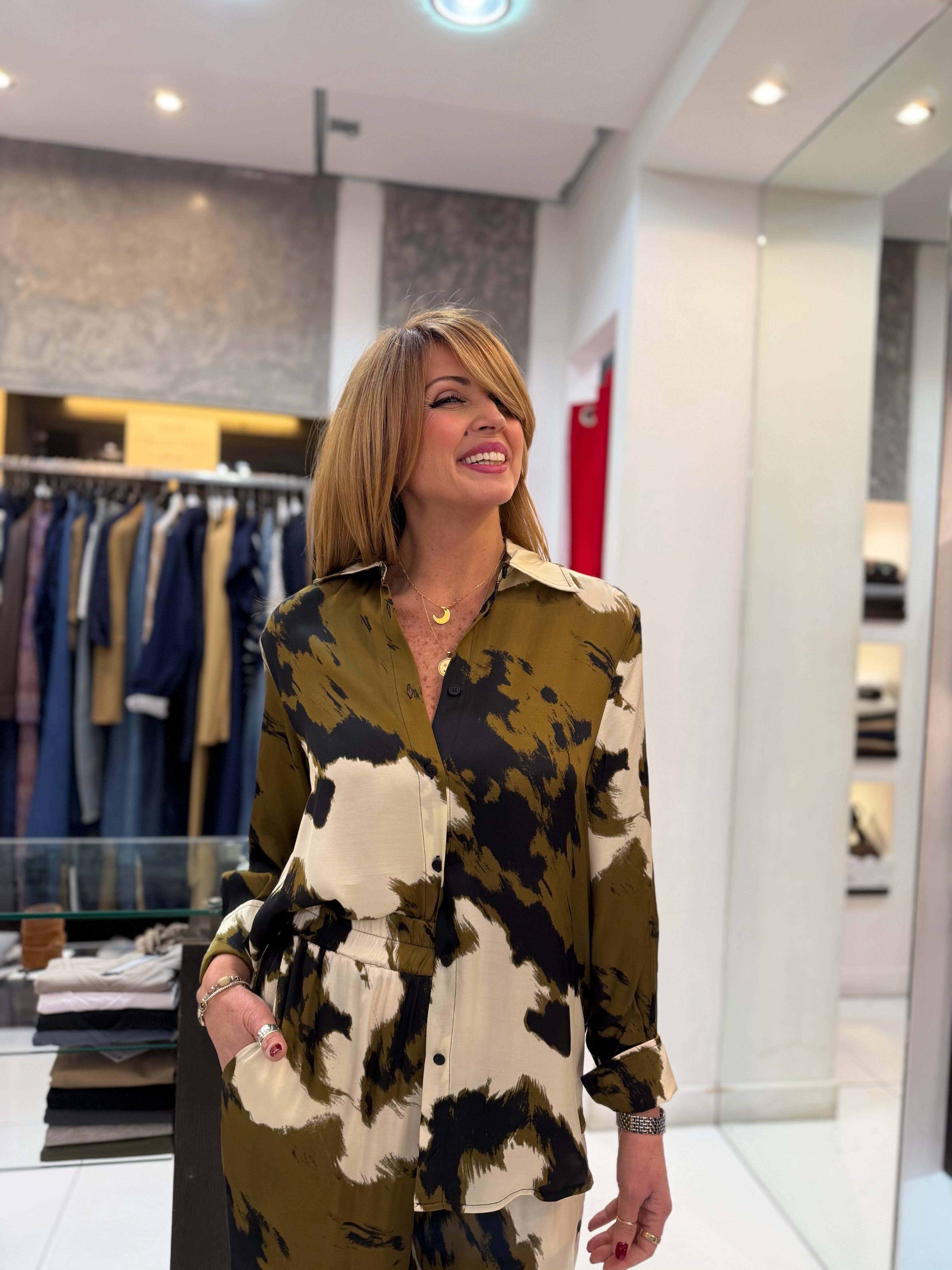 Camicia stampa astratta Kaos Jeans