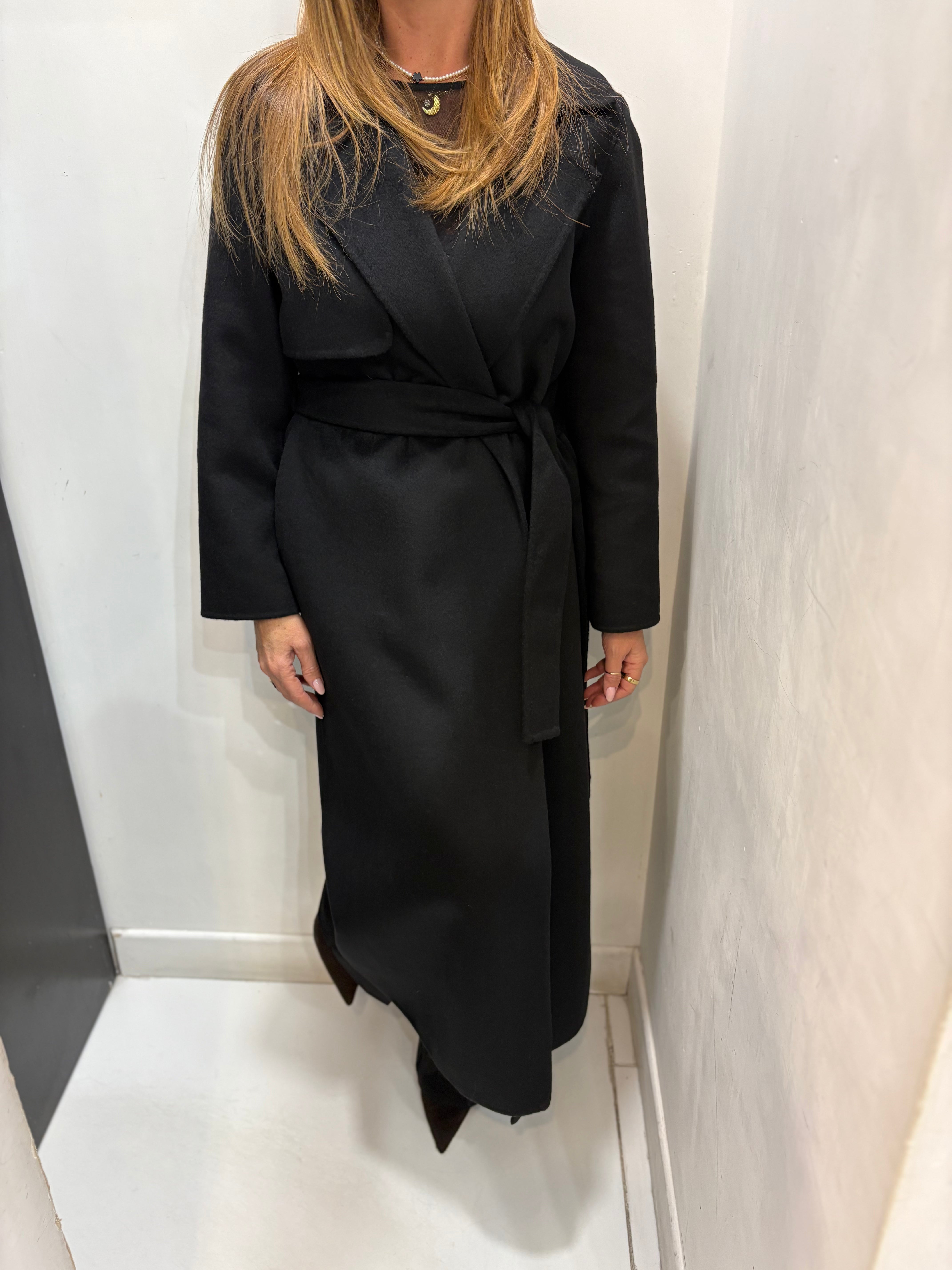 Cappotto Lungo in Misto Lana con Cintura Kaos Donna