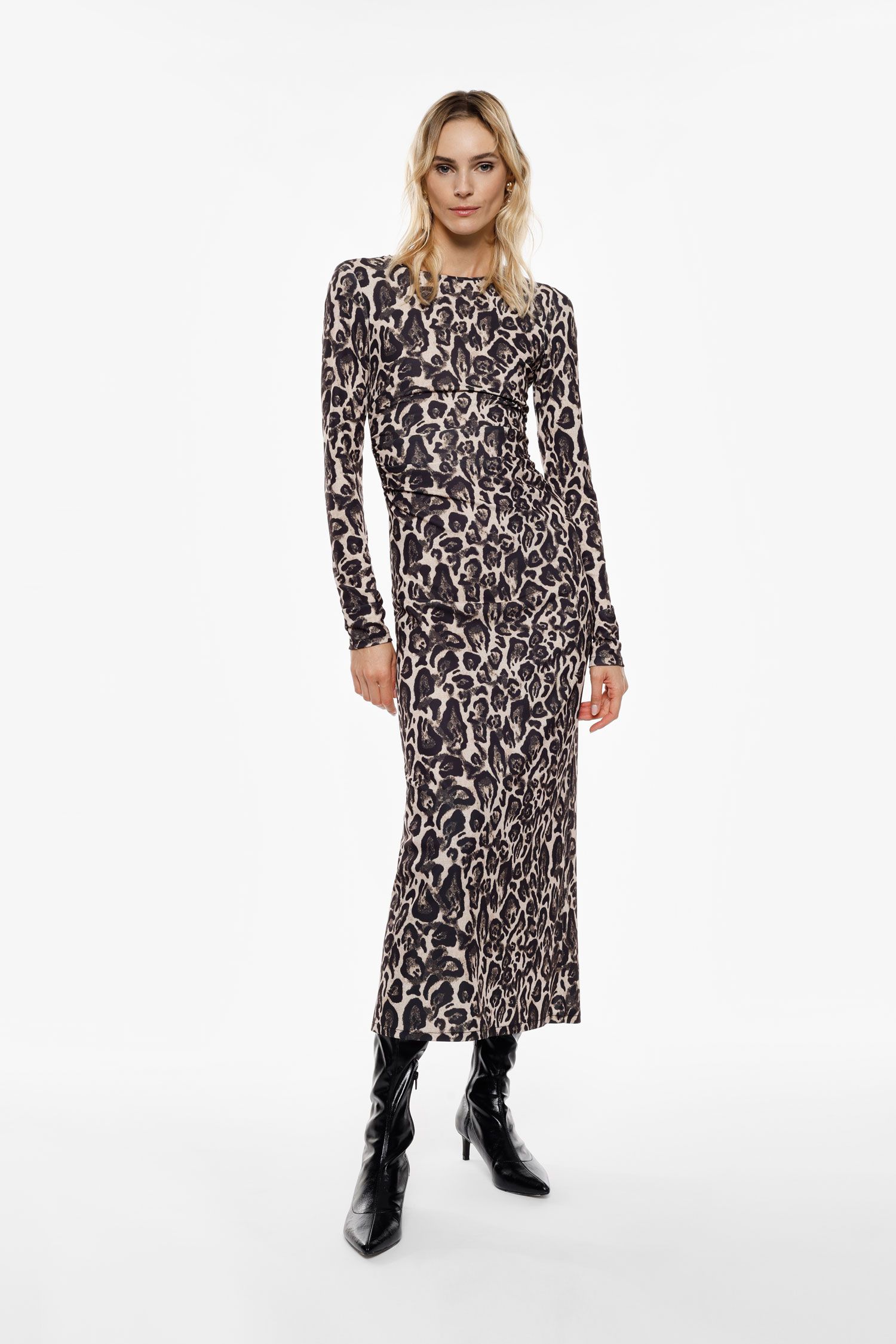 Abito lungo stampa animalier con cut-out Imperial