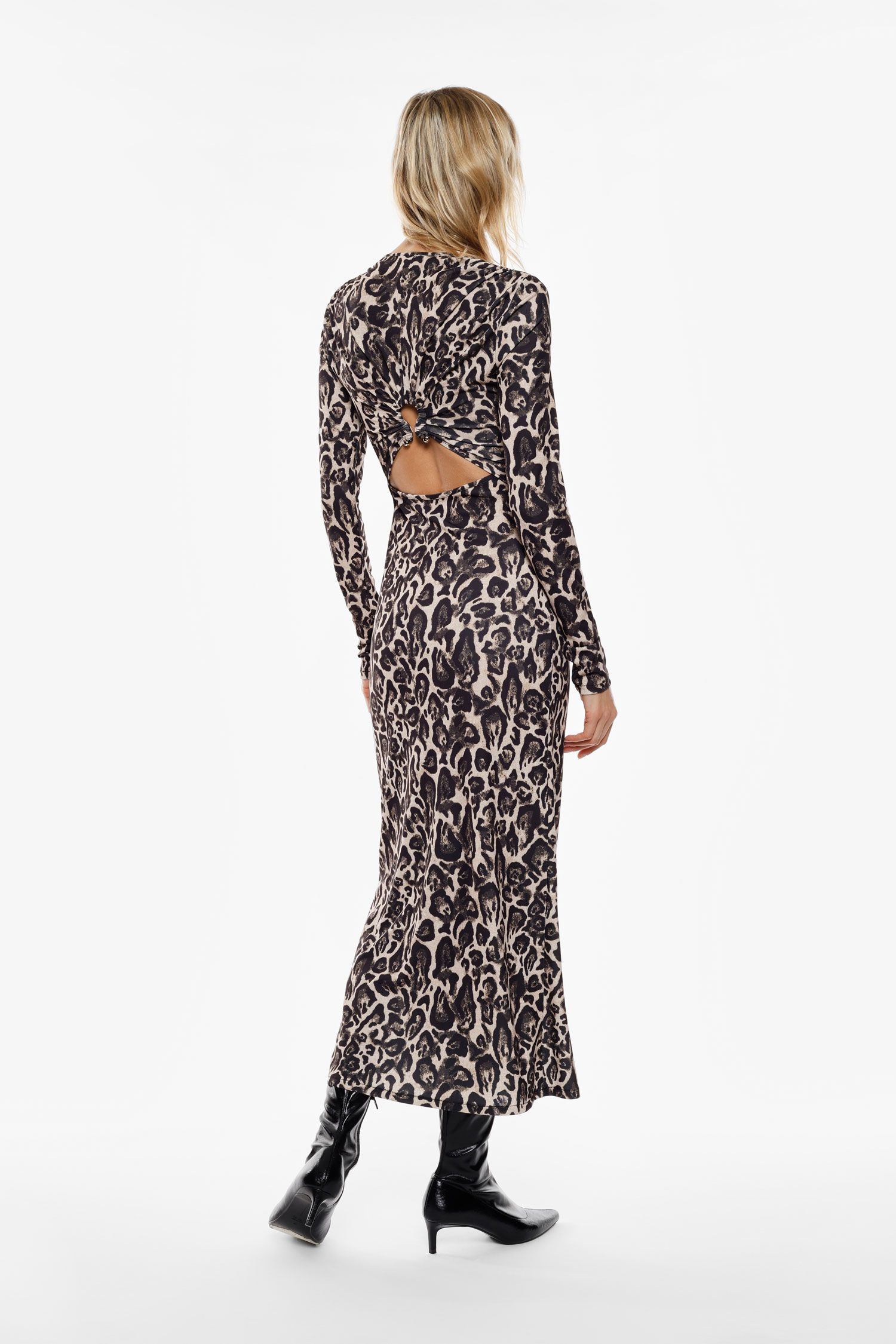 Abito lungo stampa animalier con cut-out Imperial