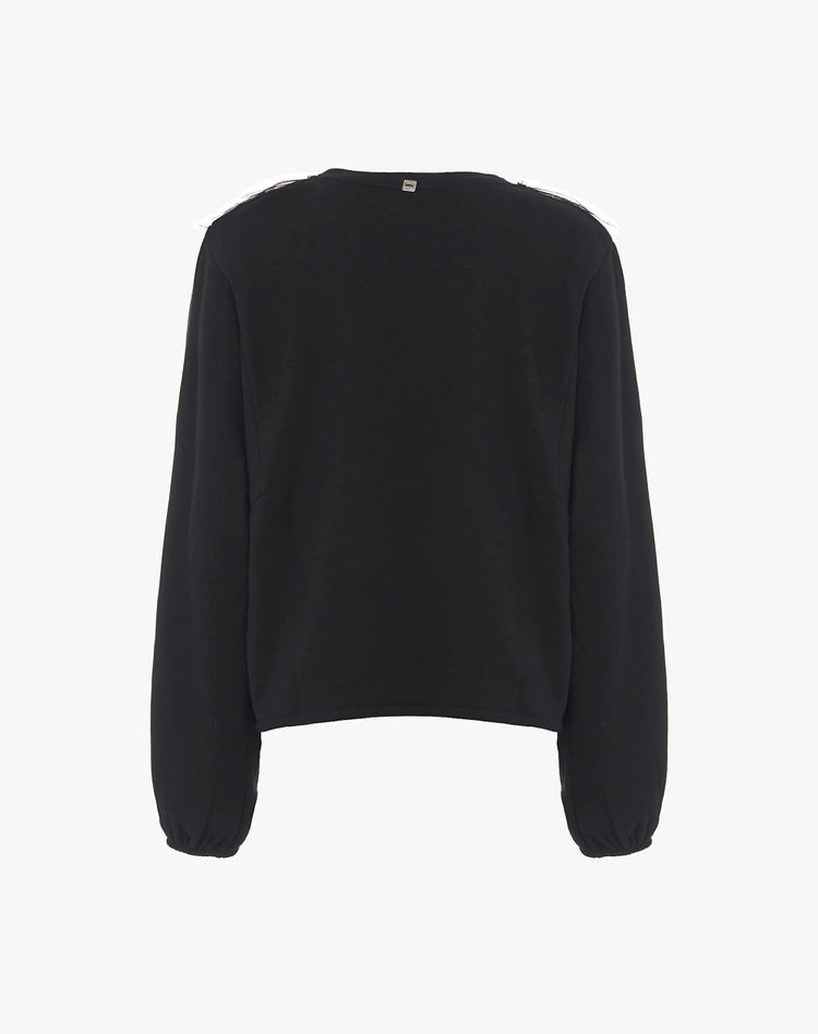 Felpa con piume decorative e maniche ampie Manila Grace