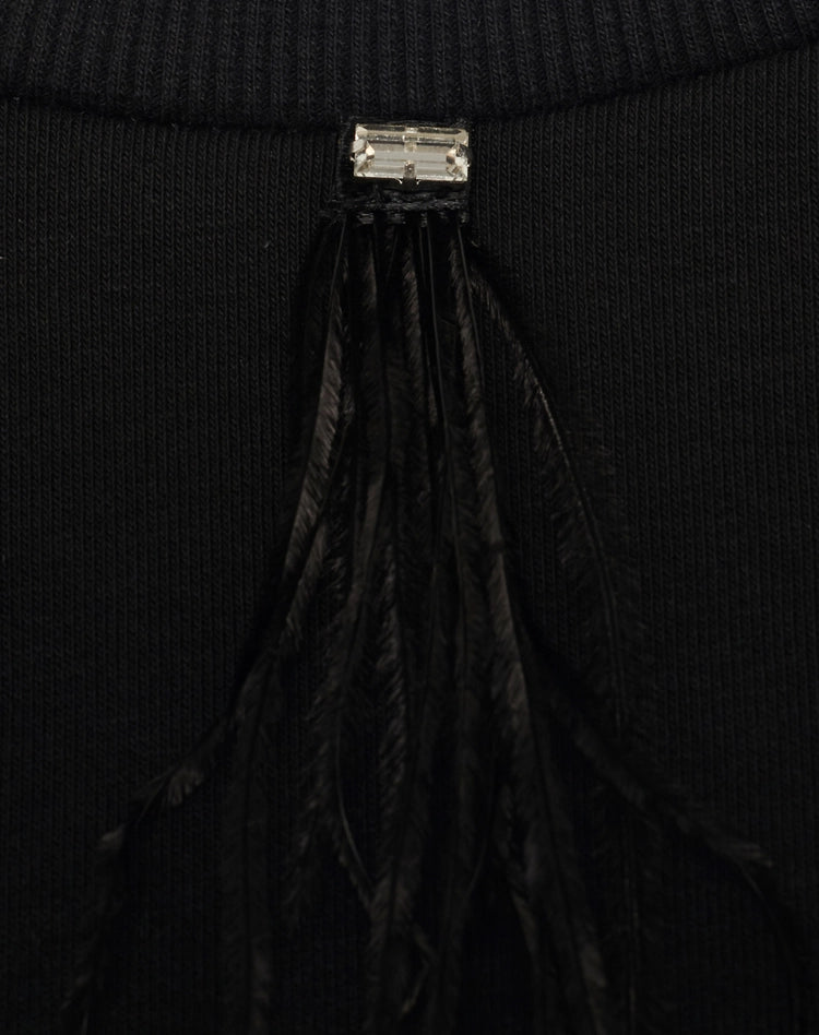 Felpa con piume decorative e maniche ampie Manila Grace