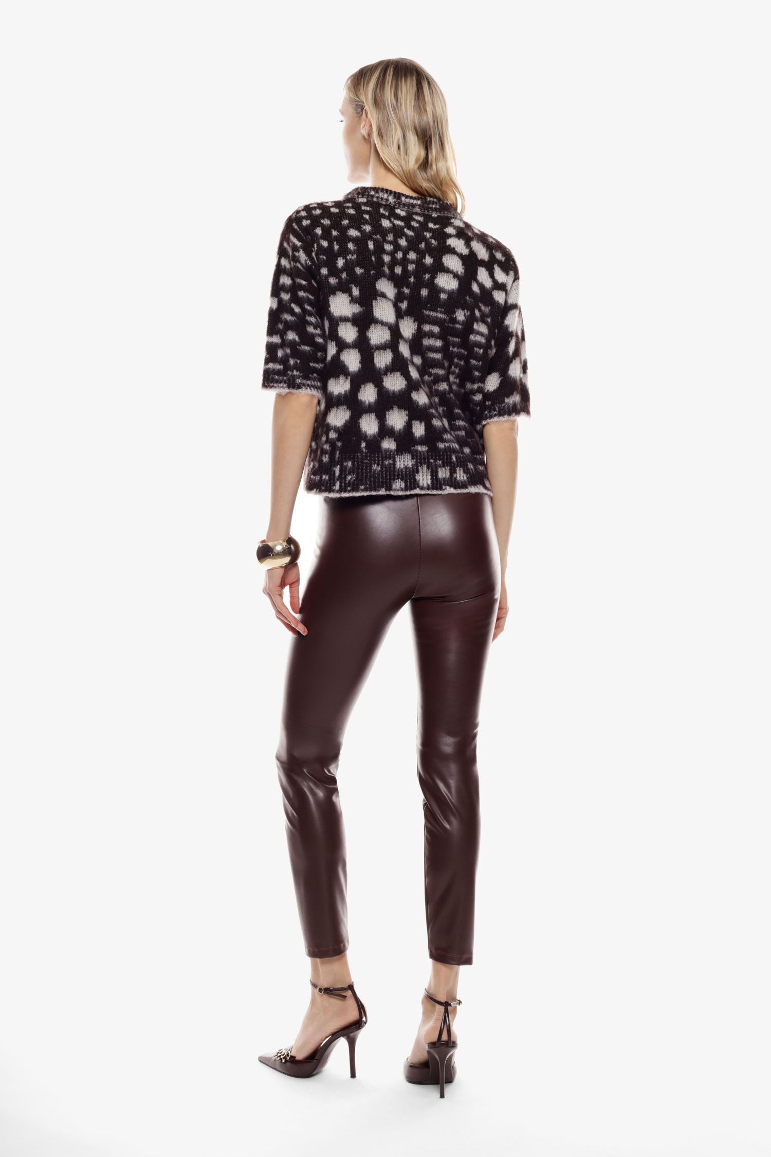 Trousers skinny fit vita alta effetto pelle Imperial