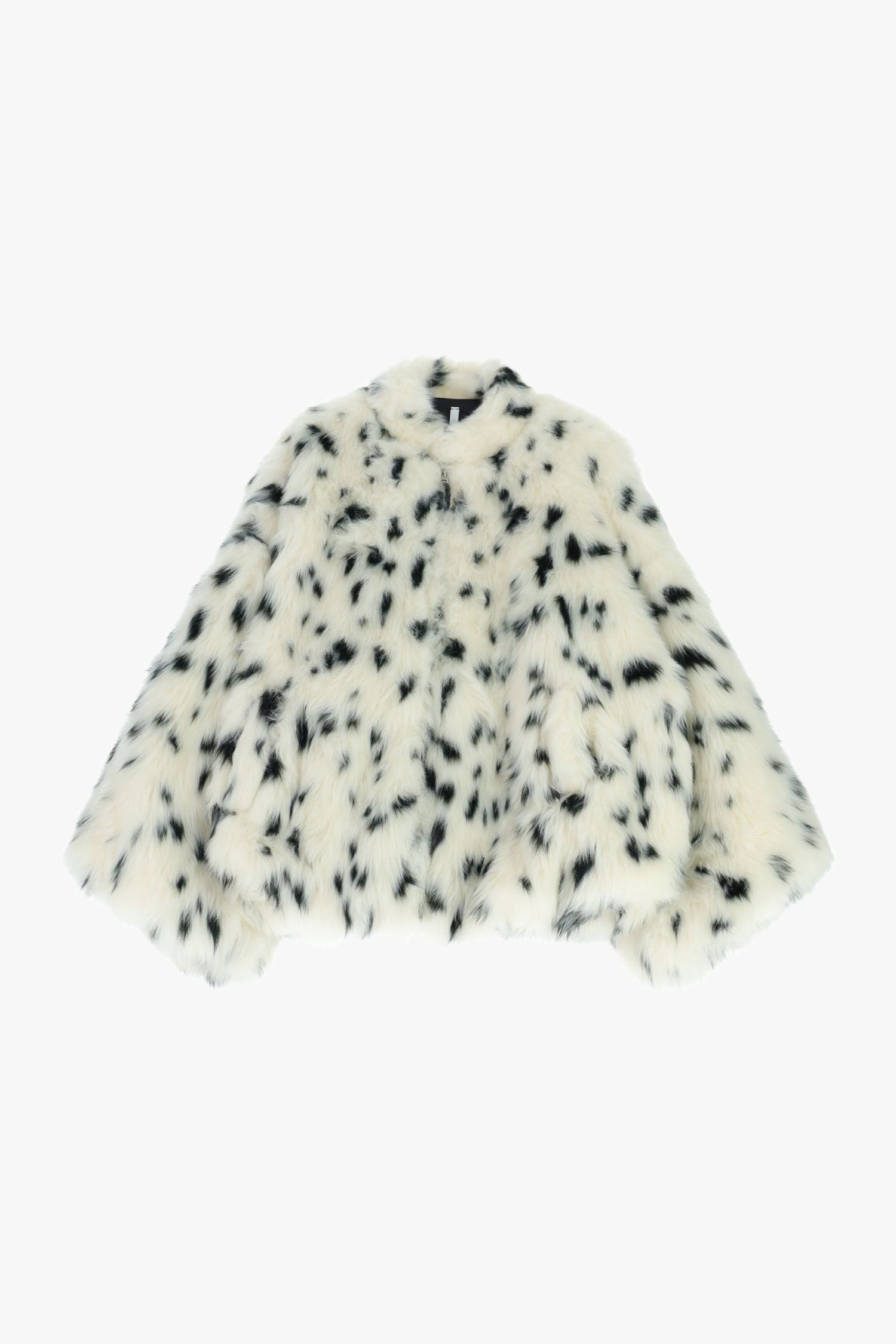 Eco-Fur stampata chiusura zip vestibilità ampia Imperial