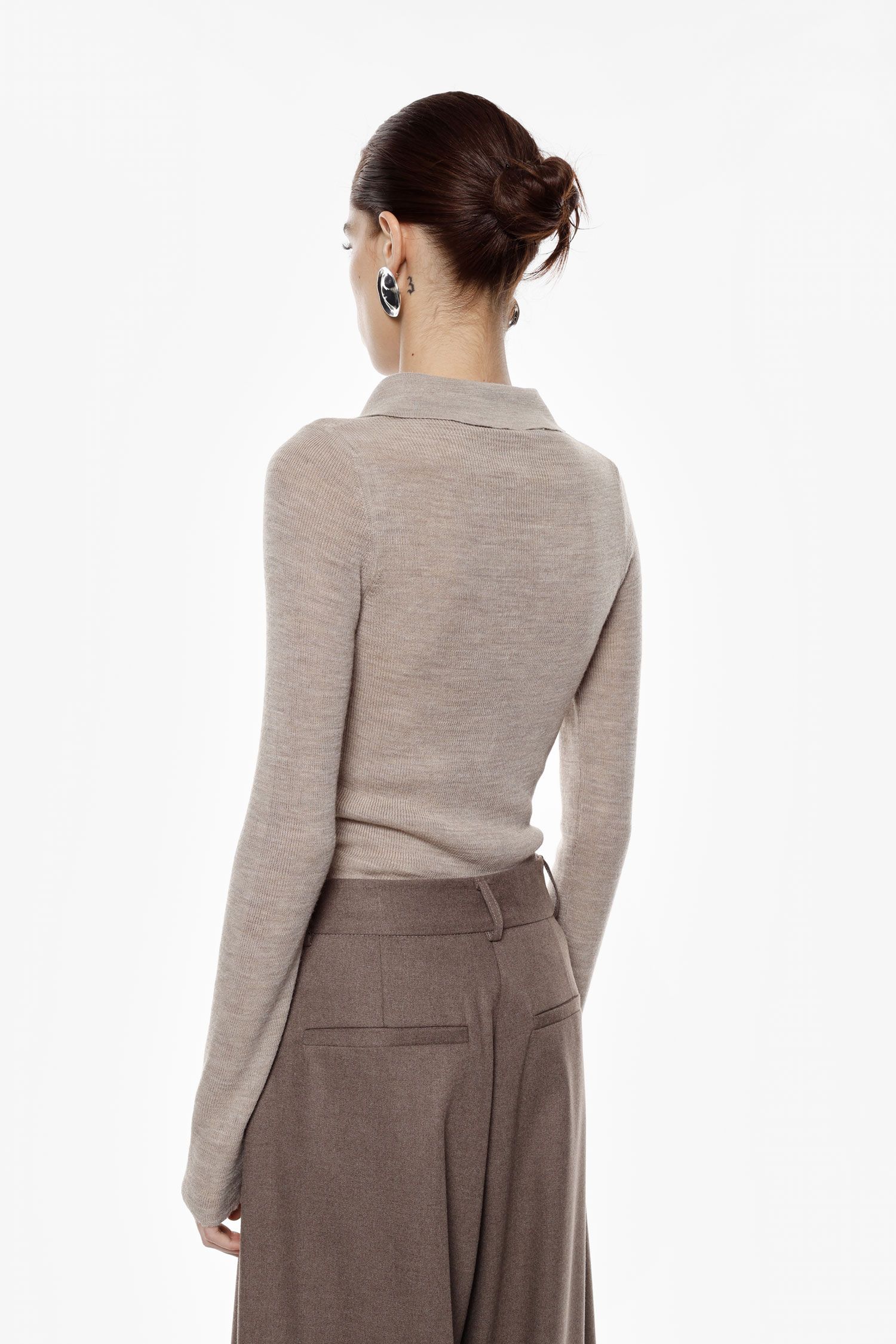 Maglione pullover a costine con collo polo Imperial