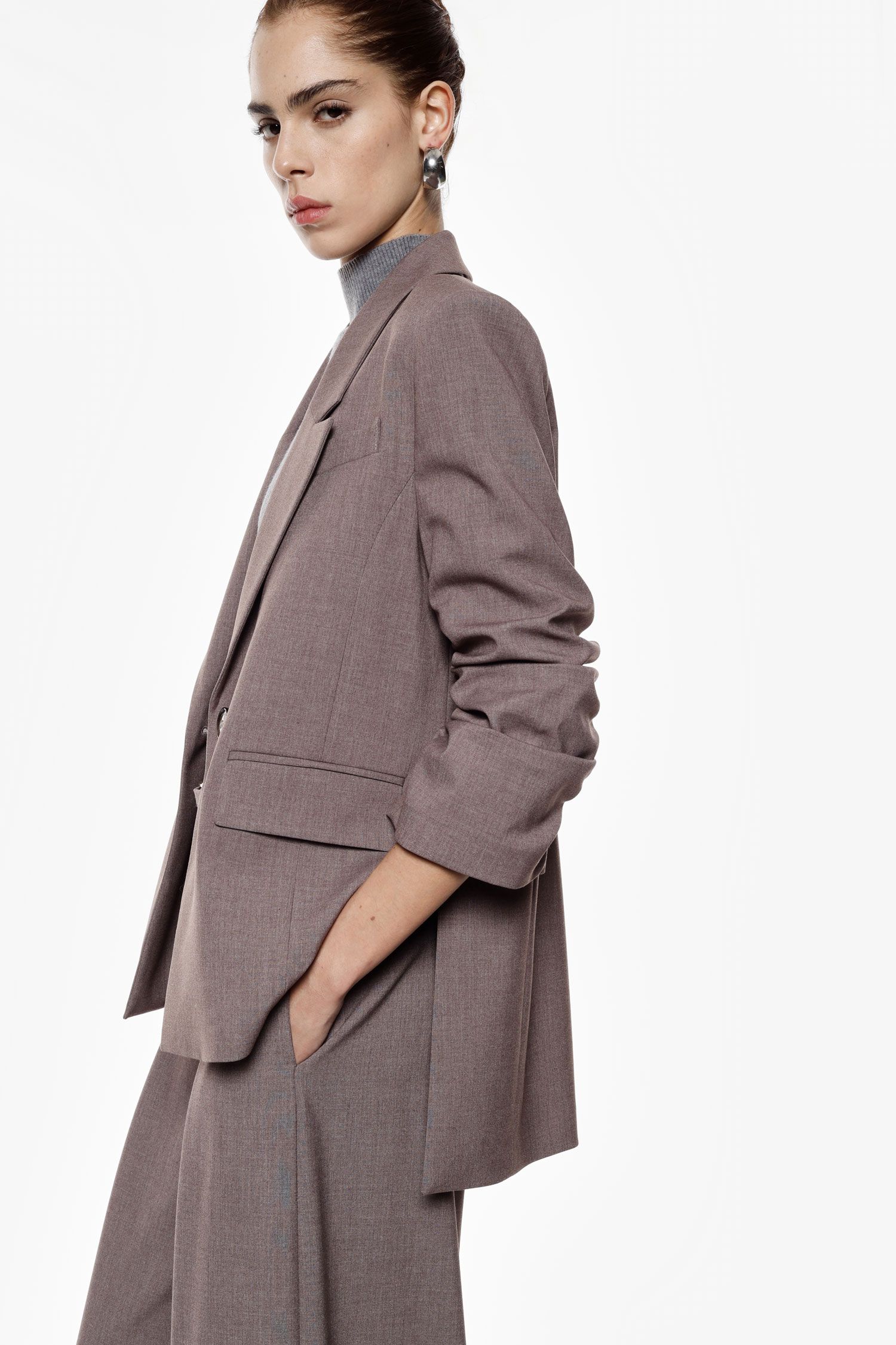 Blazer monopetto con maniche arricciate e tasche a patta Imperial