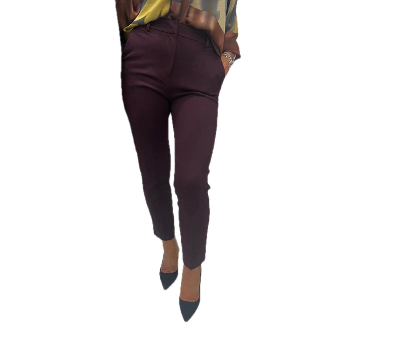 Pantalone punto milano diagonale con spacchetti Hanita