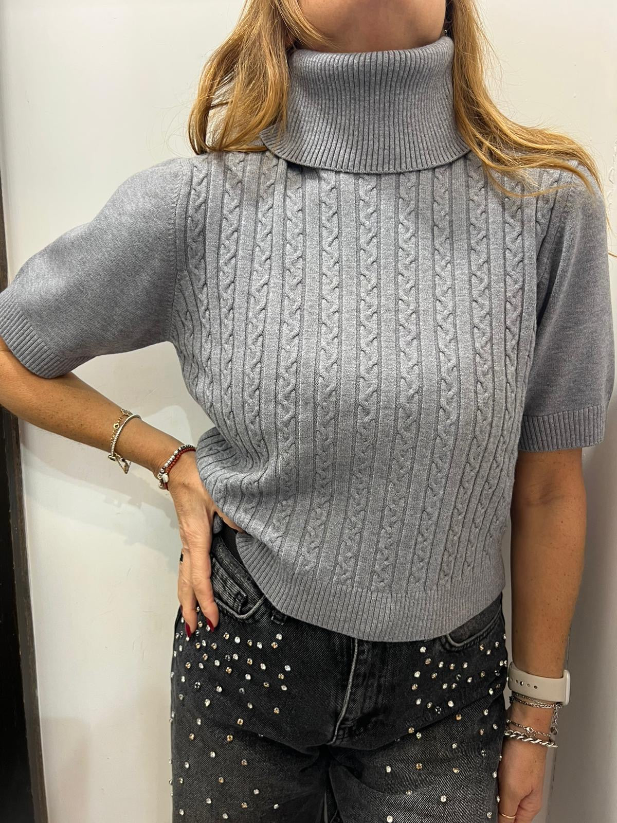 Maglia collo alto mezza manica Brizzi