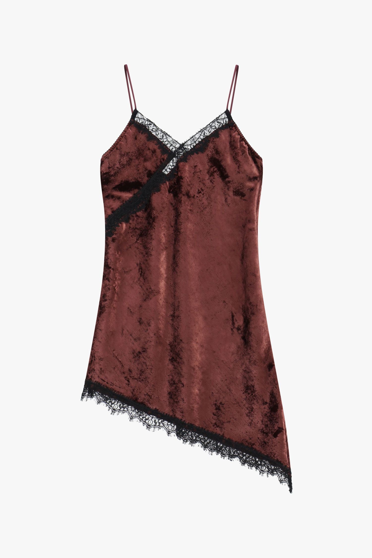 Abito corto con spalline e bordo in pizzo Imperial