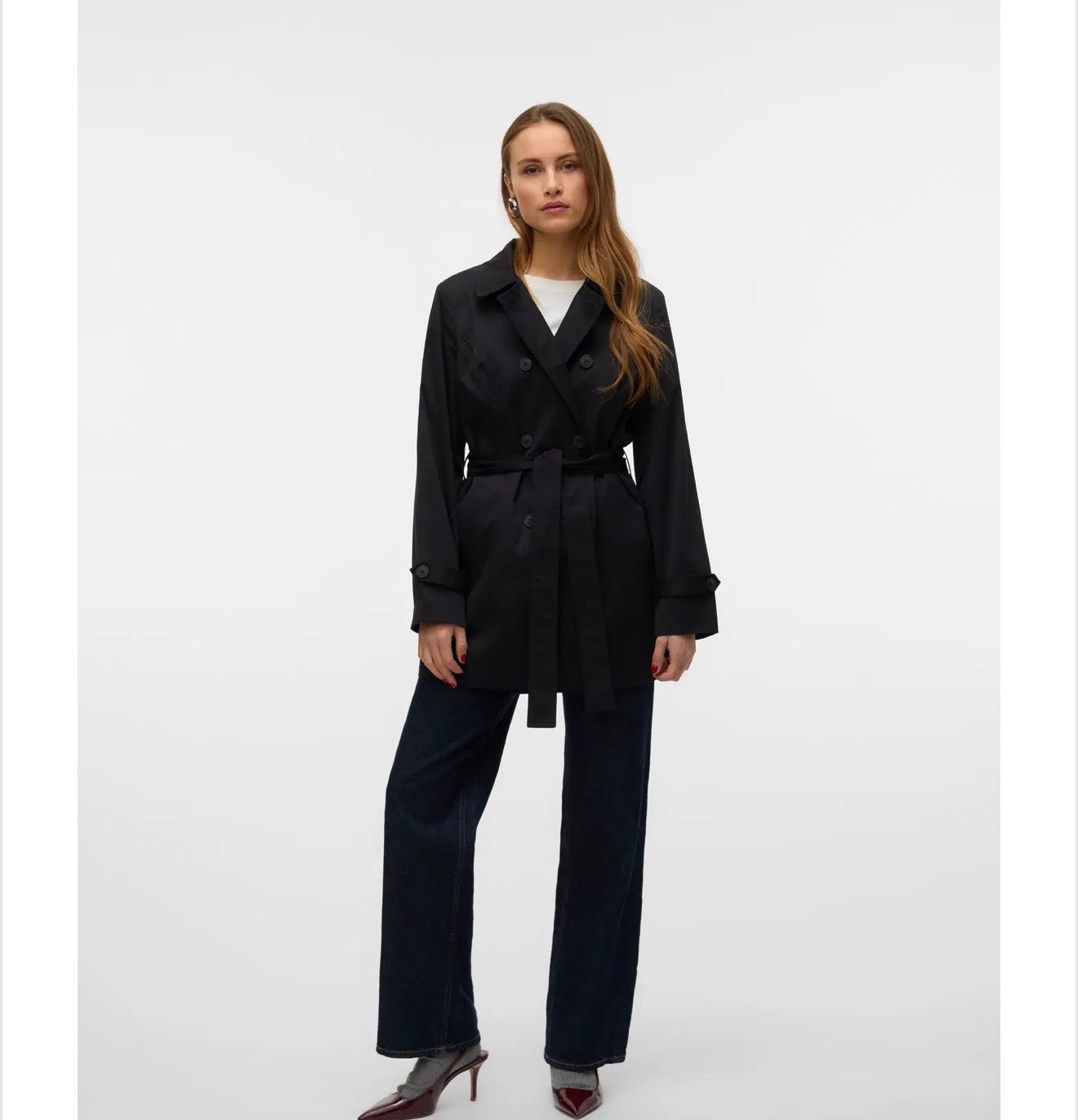 Trench doppiopetto con cintura Vero Moda