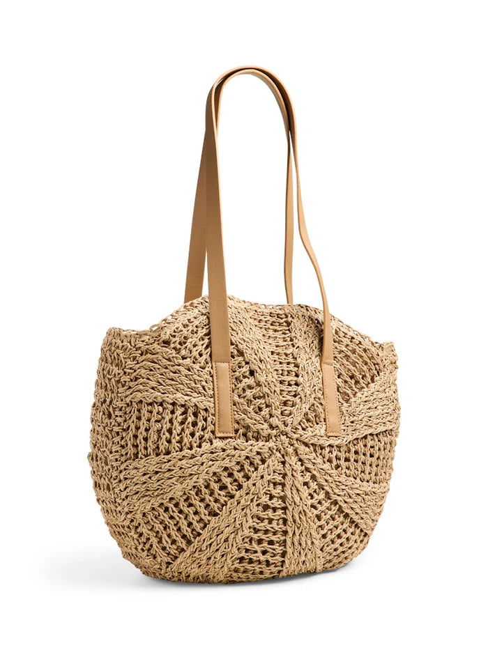 Borsa a ruota in paglia Pieces