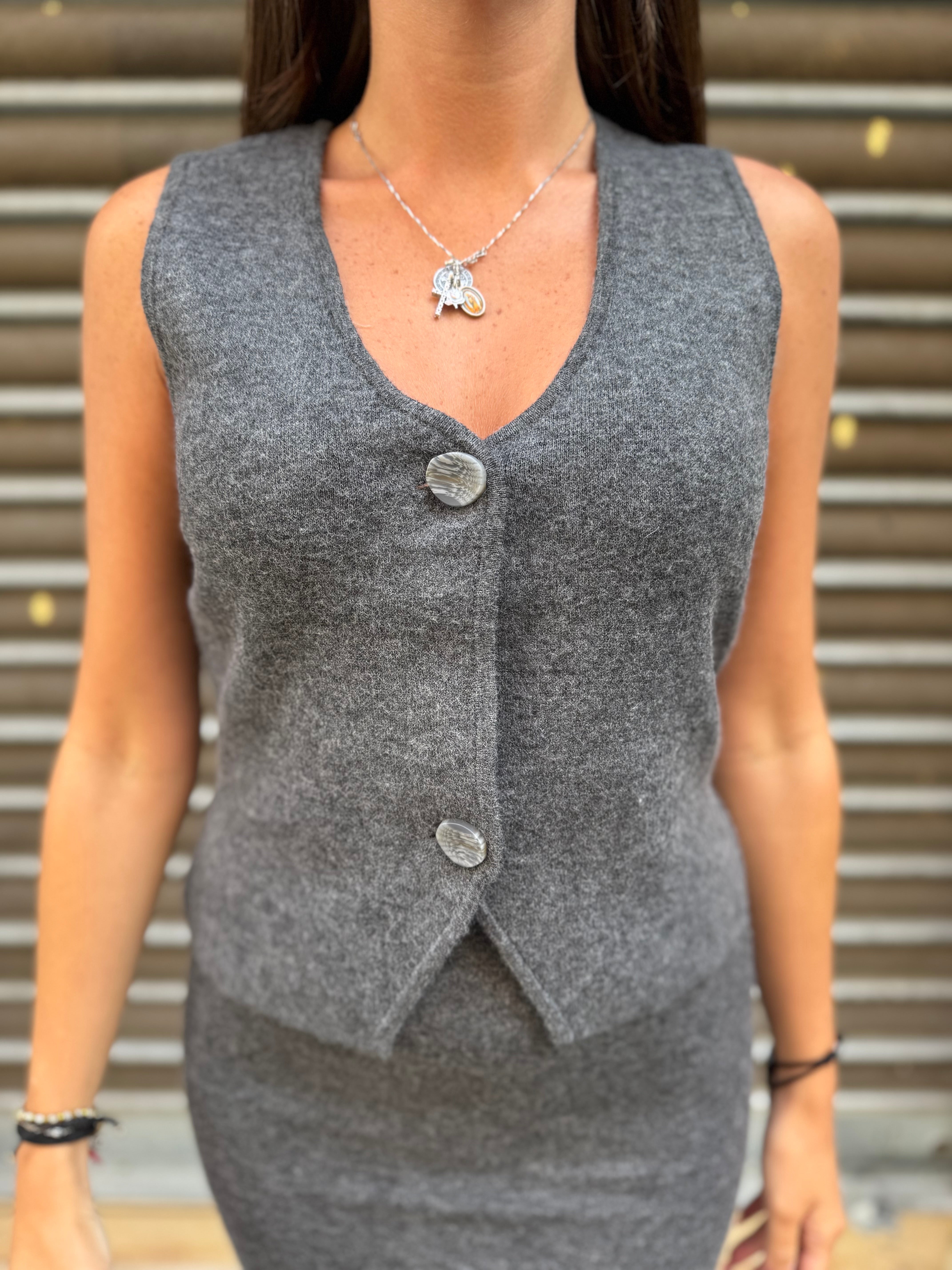 Coordinato in maglia con gilet e gonna Vero Moda