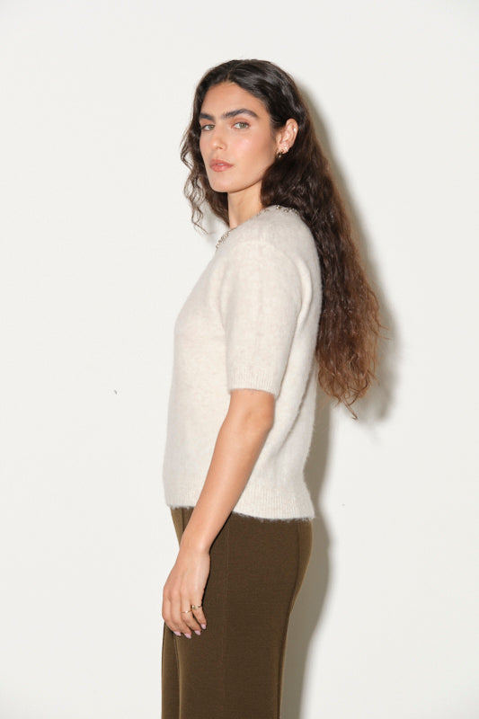 Maglia fluffy con applicazioni gioiello Kaos Donna