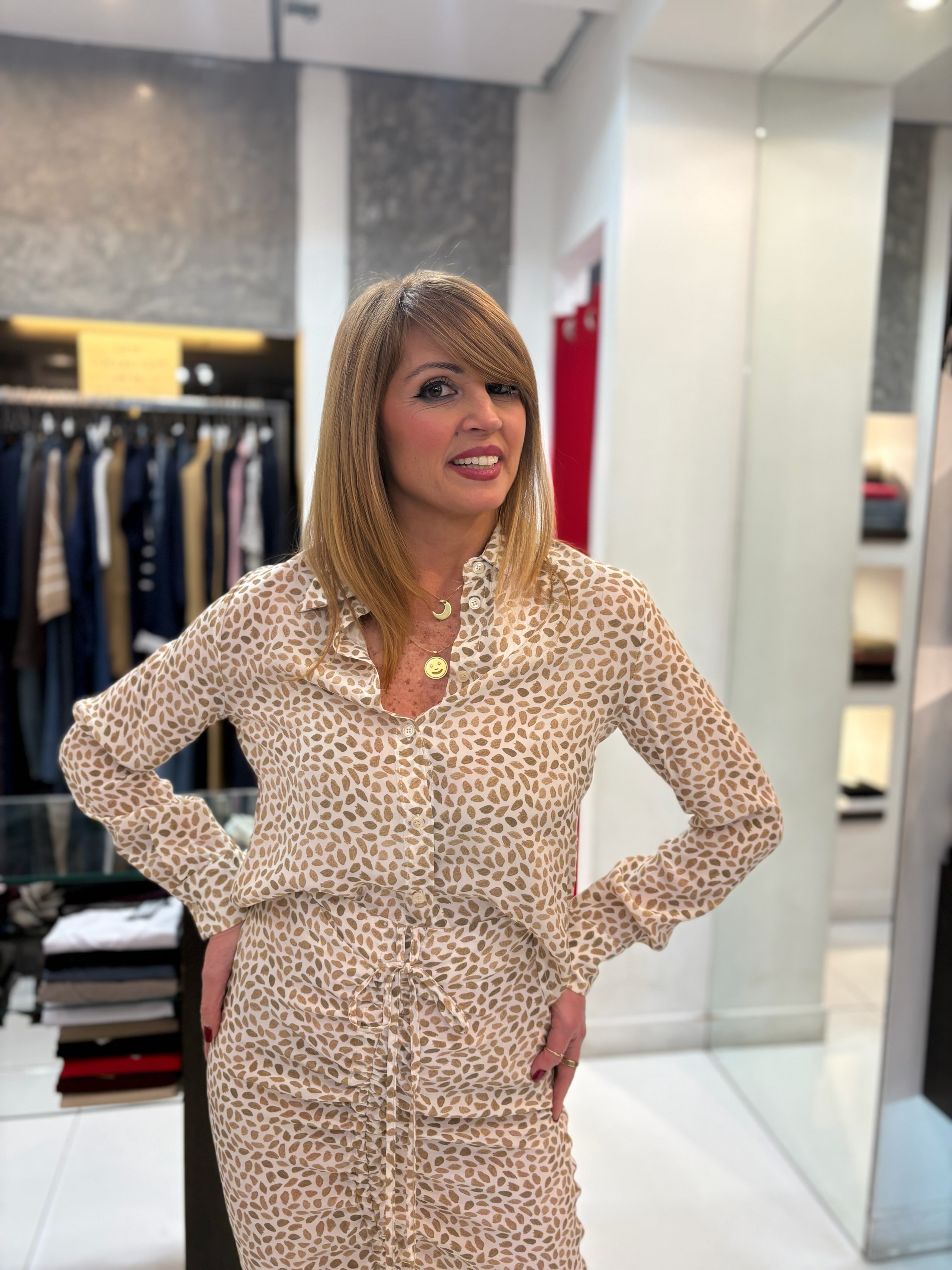 Camicia stampata con macula Kaos Donna