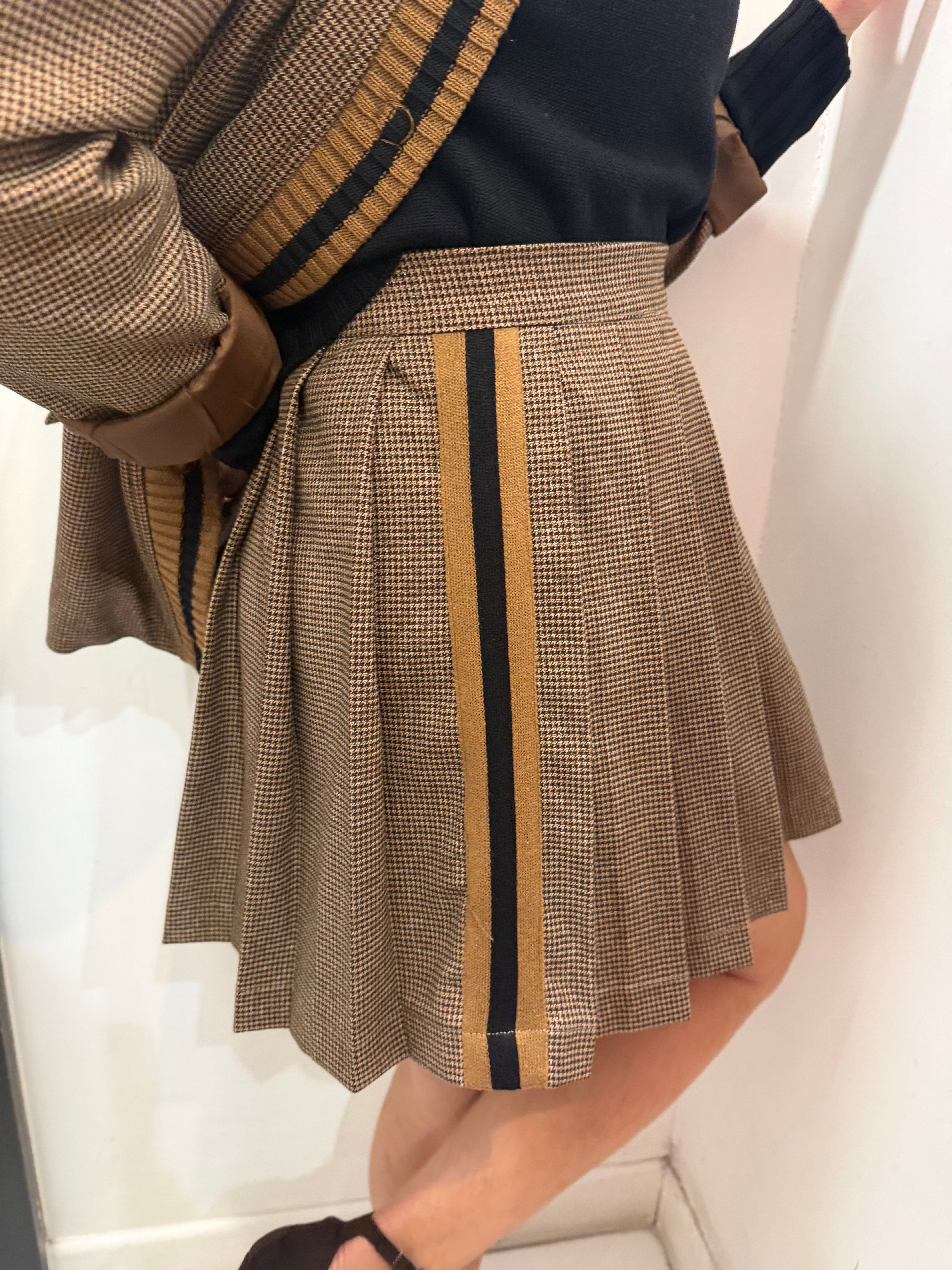 Gonna pied de poule con profilo laterale Brizzi