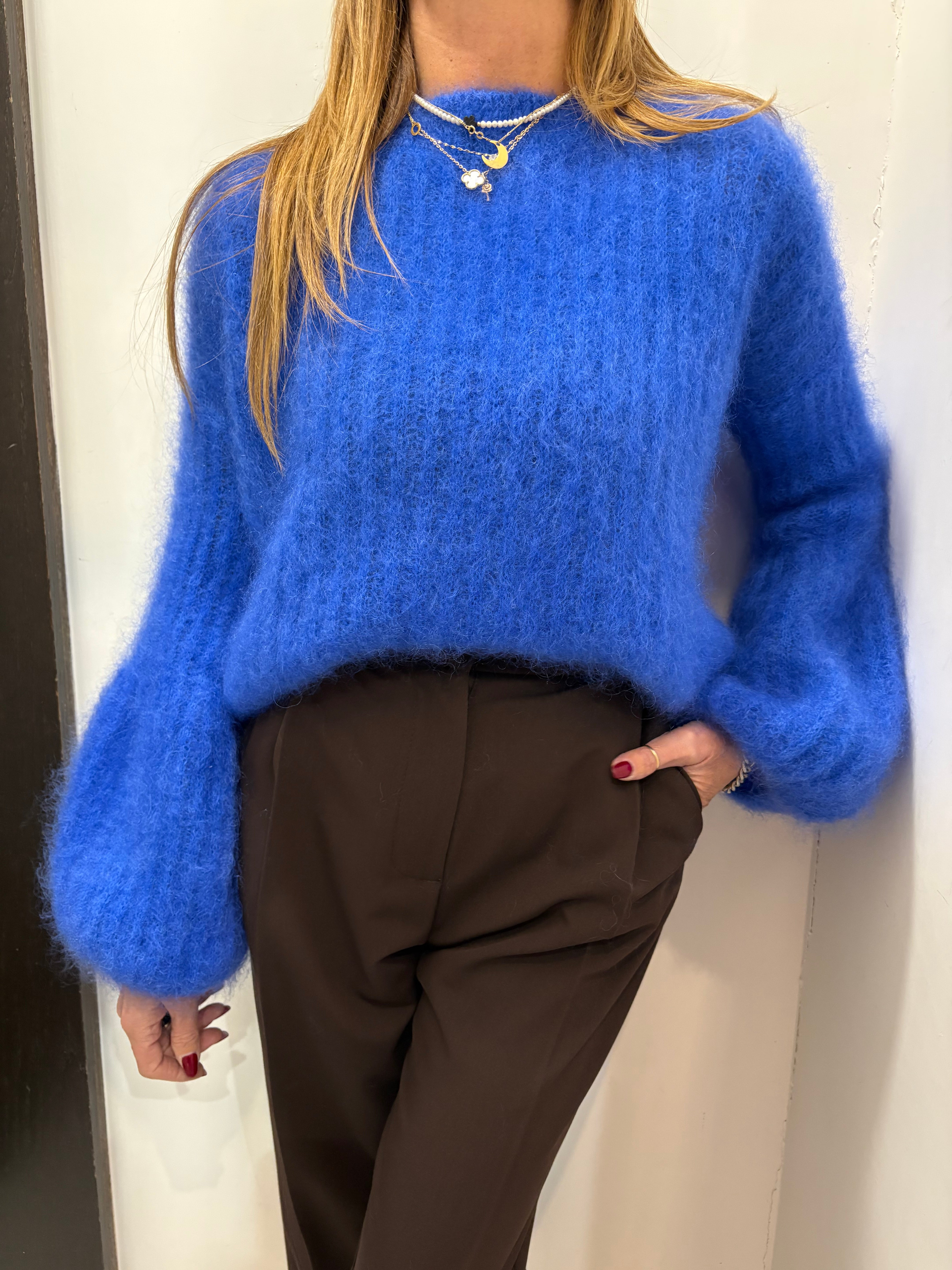 Maglia con manica balloon in mohair Emisphere