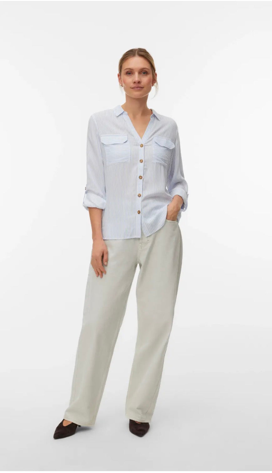 Camicia bumpy con polsini regolabili Vero Moda