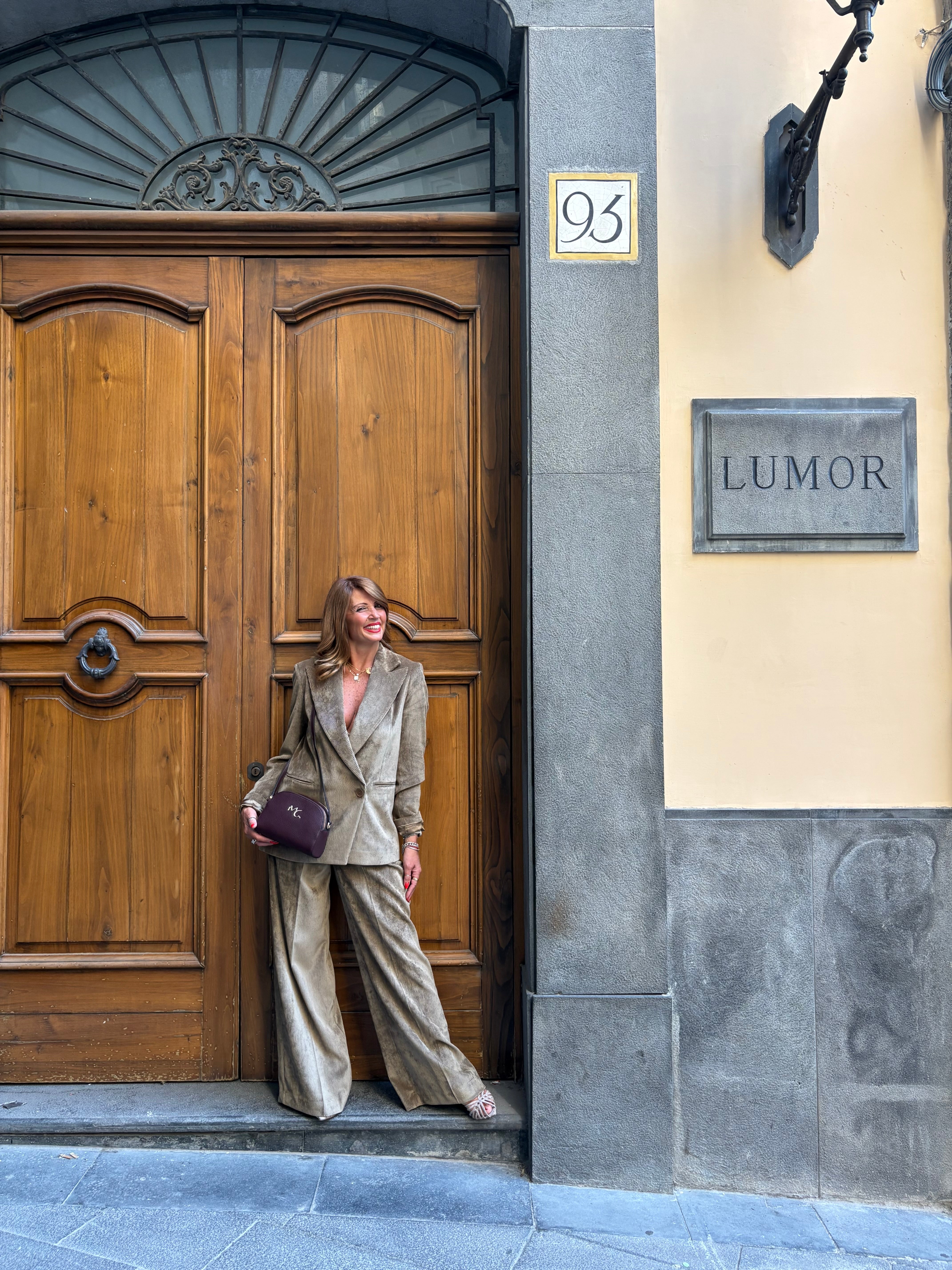 Pantalone straight in velluto a coste Manila Grace
