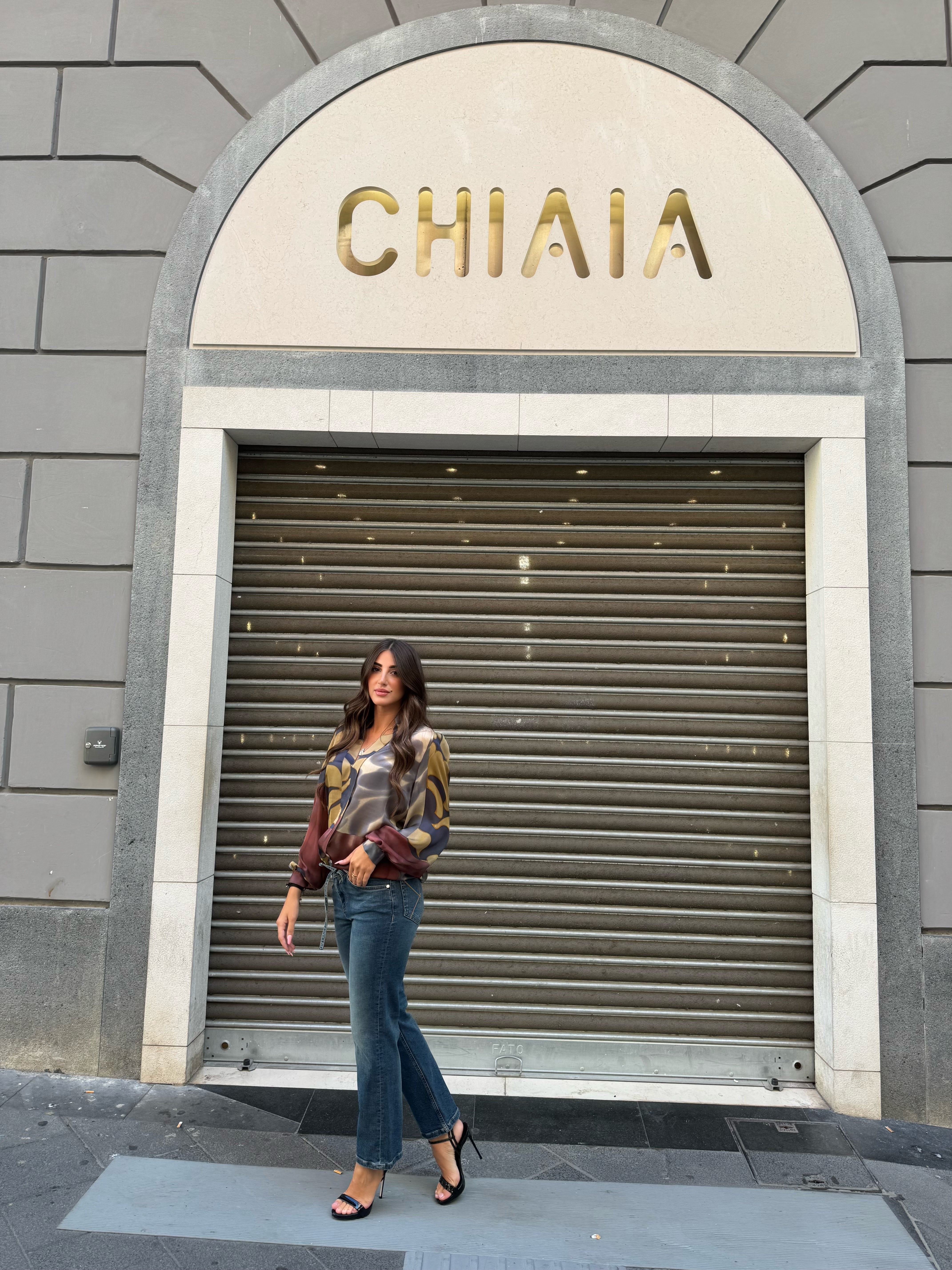 Blusa con doppio fintone e pistagna Hanita