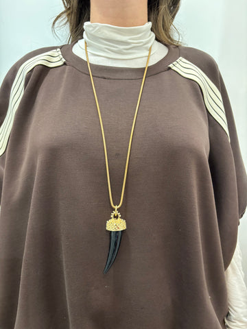 Collana lunga con pendente a corno Emisphere