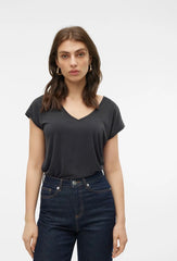 T-shirt scollo a V in modal Vero Moda