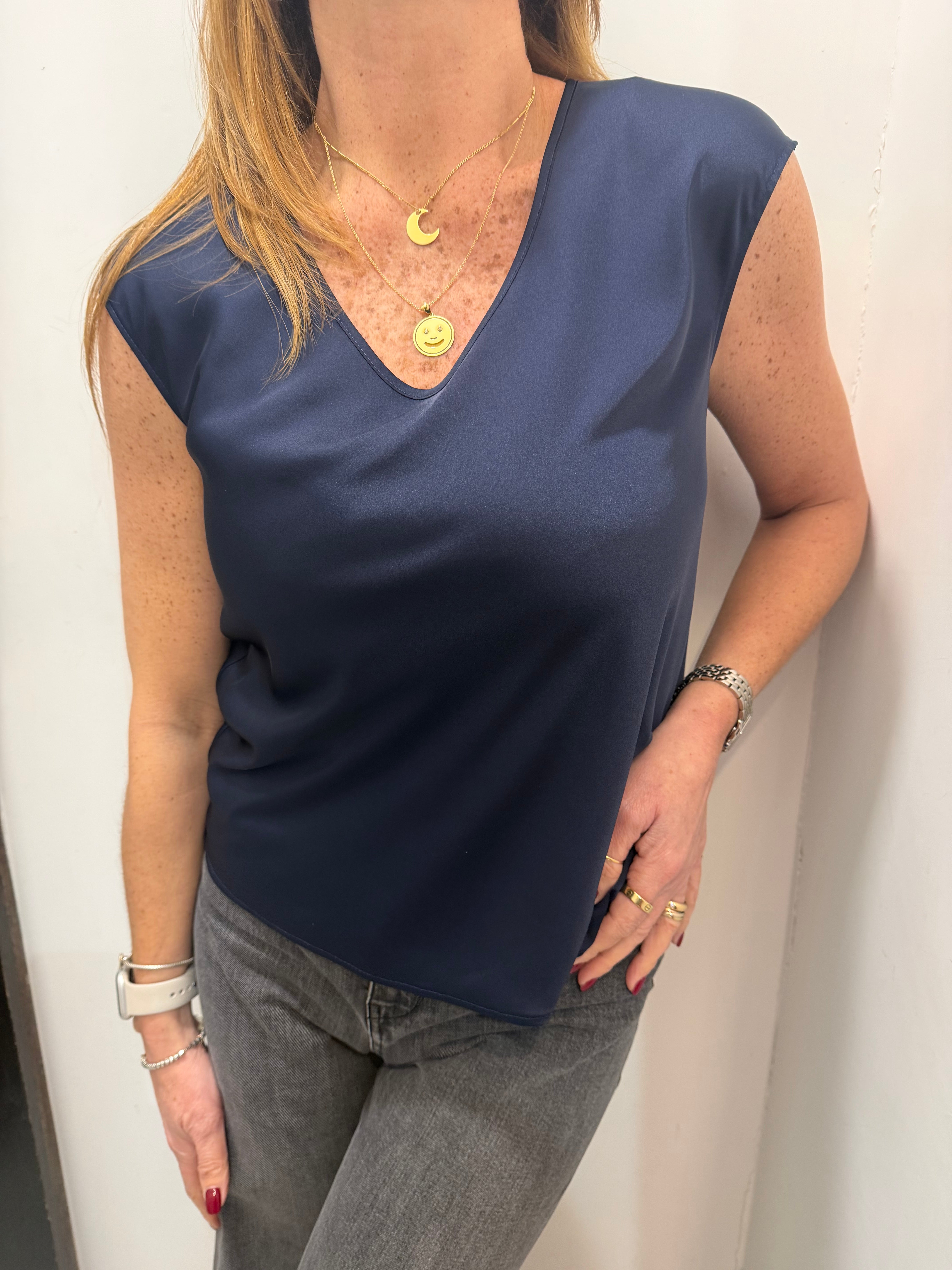 Blusa scollo tondo con manica ad aletta Imperial