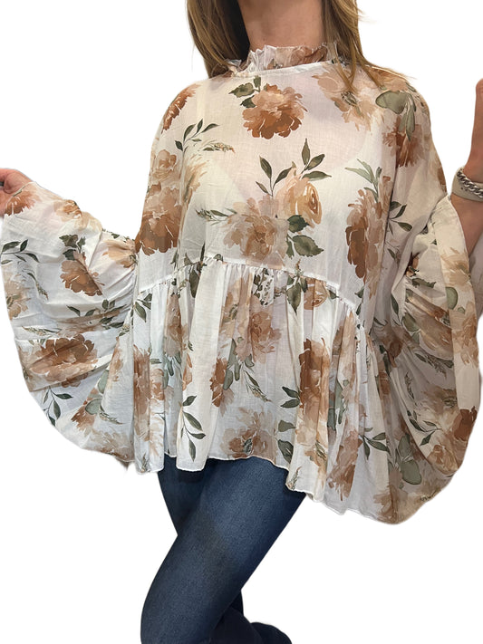 Blusa a fiori modello Positano  Emisphere