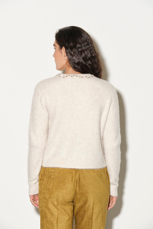 Cardigan con applicazioni gioiello Kaos Donna