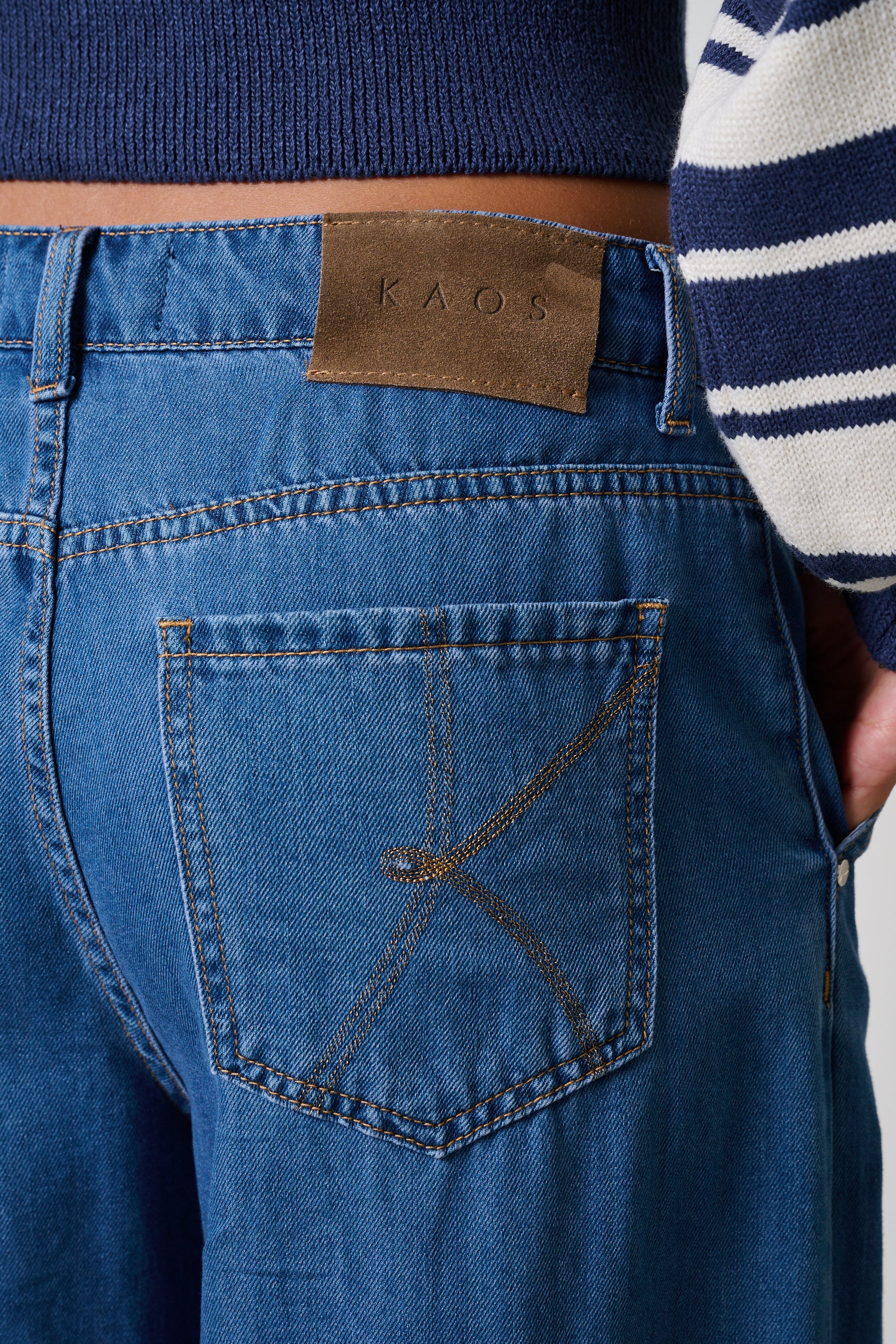 Jeans wide leg vita regolare Kaos Denim